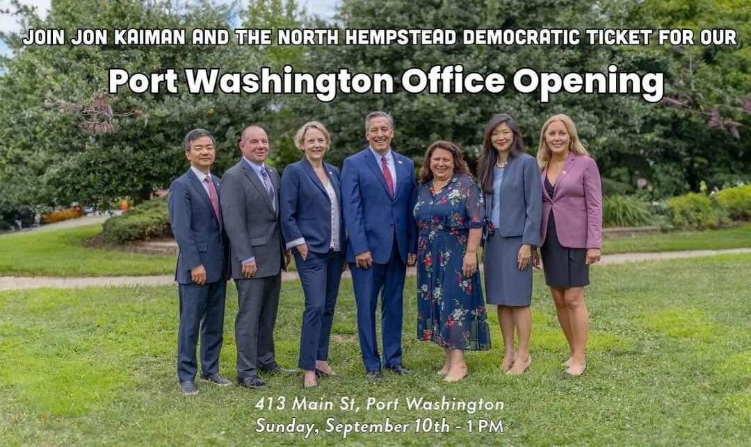 🎉TOMORROW🎉

Join me and the rest of the North Hempstead Democratic team at our Port Washington Office Opening! You'll get to meet the incredible candidates for local office, including yours truly, and mingle with fellow Democrats as we work togethe