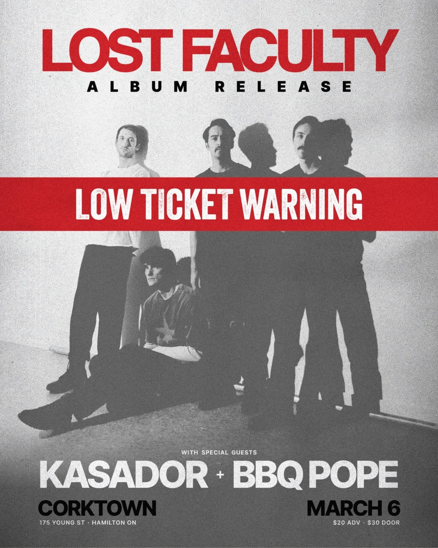 HAMILTON: LOW TICKET WARNING

Advance tickets are very nearly sold out for the album release show this Friday with @kasadorband and @bbq_pope 
There will be a limited quantity available at the door so secure your tickets while you can.

📸: @a.rees_f