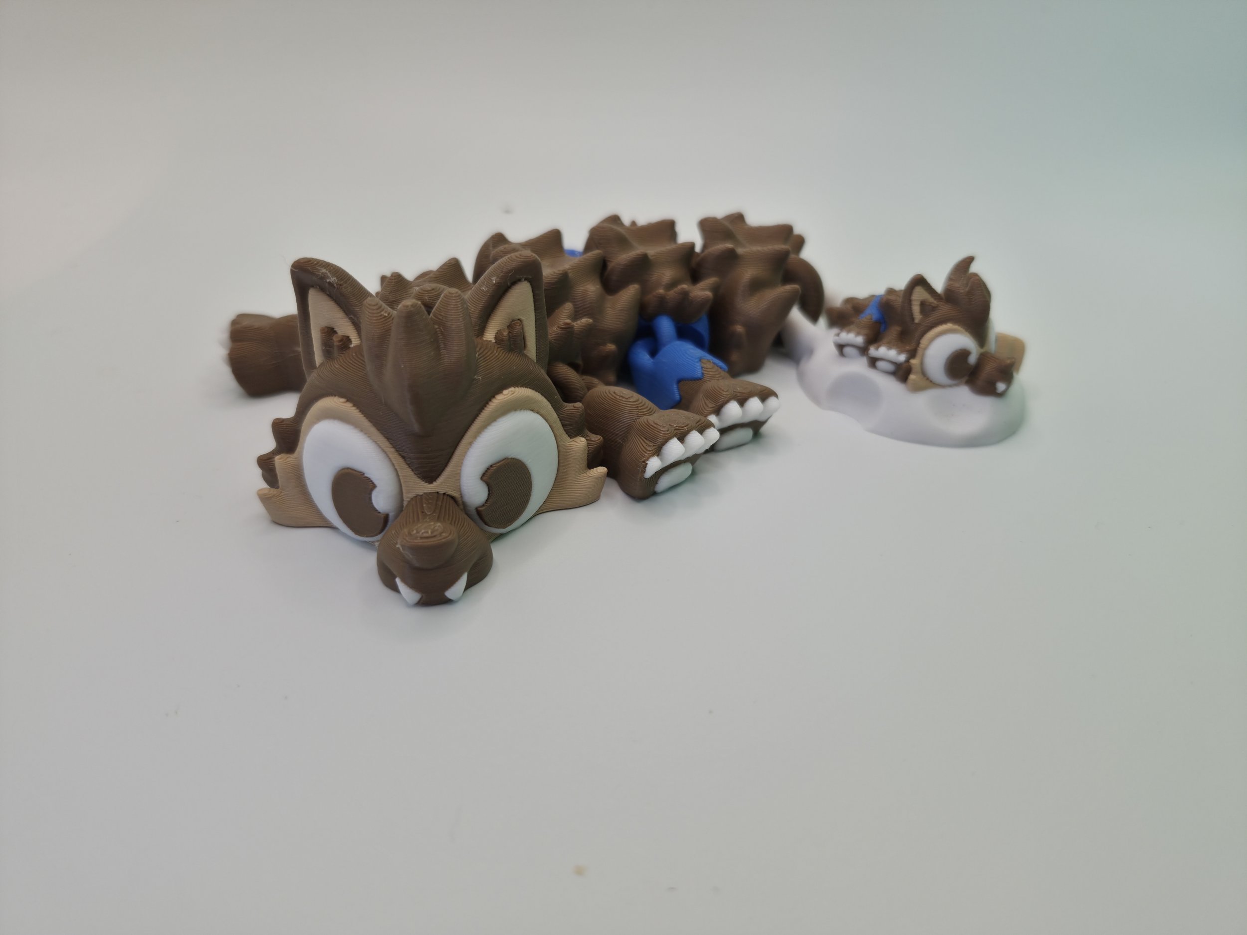 3D-Printed small Articulated Werewolf Dragon
