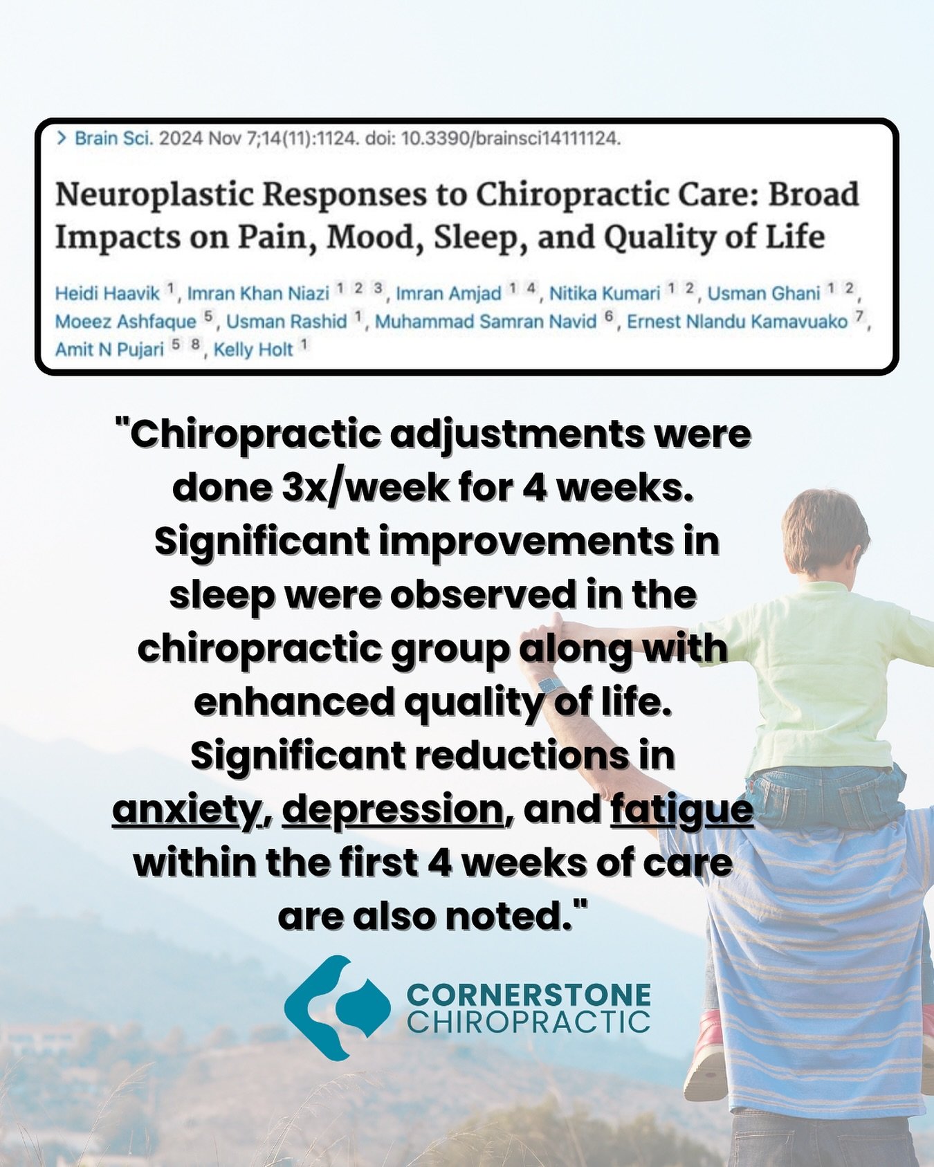 Great evidence to show the improvements on anxiety, depression and fatigue for those under chiropractic care 🧠😴😩🥱&mdash;-&gt; ⚡️🥳🛌😊 #chiropractic #eastbourne #mentalwellbeing