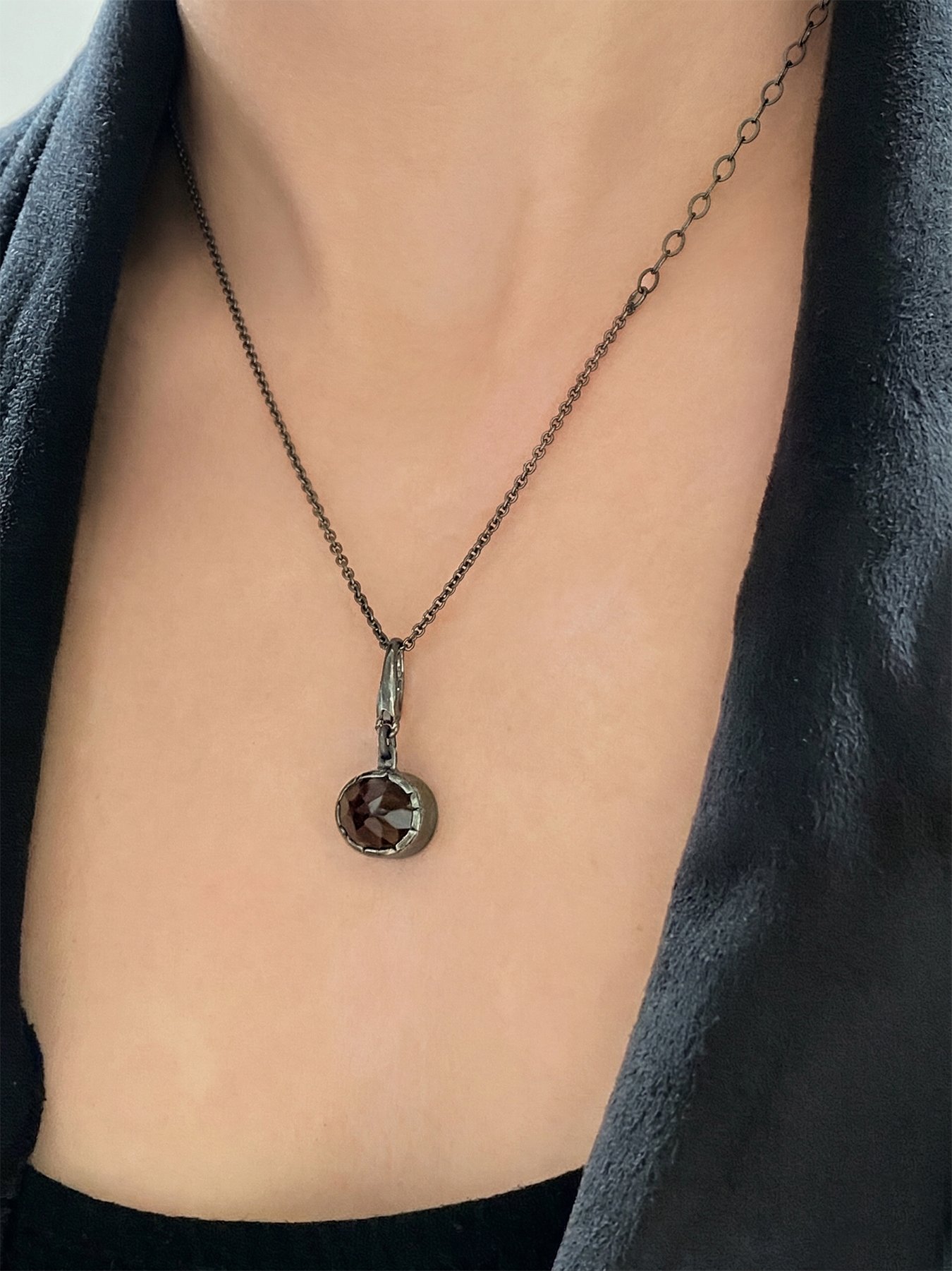 Smoky Tppaz Pendant on model.jpg