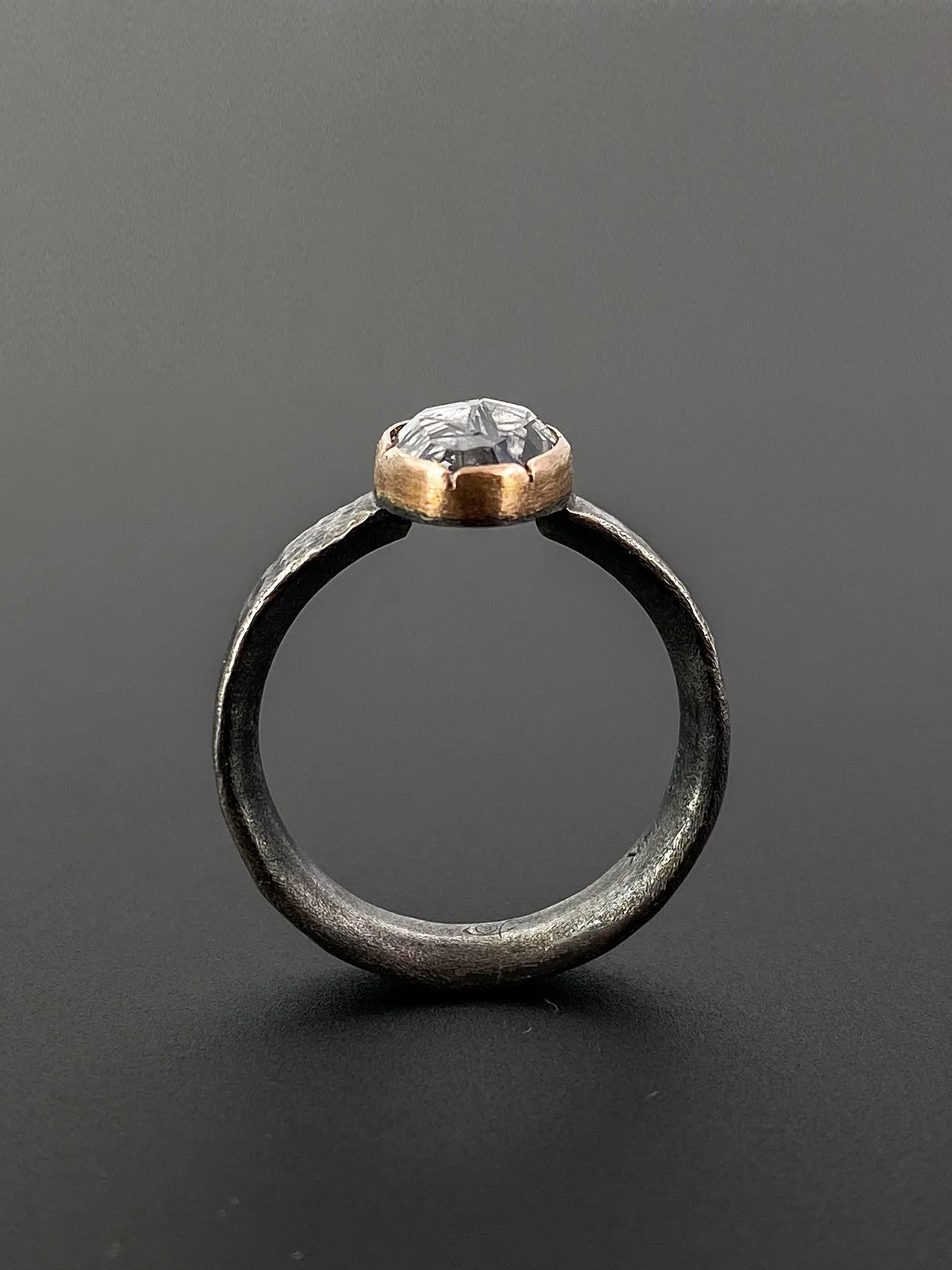 Oval Tourmalinated Quartz on an Round Textured Band 5.jpg