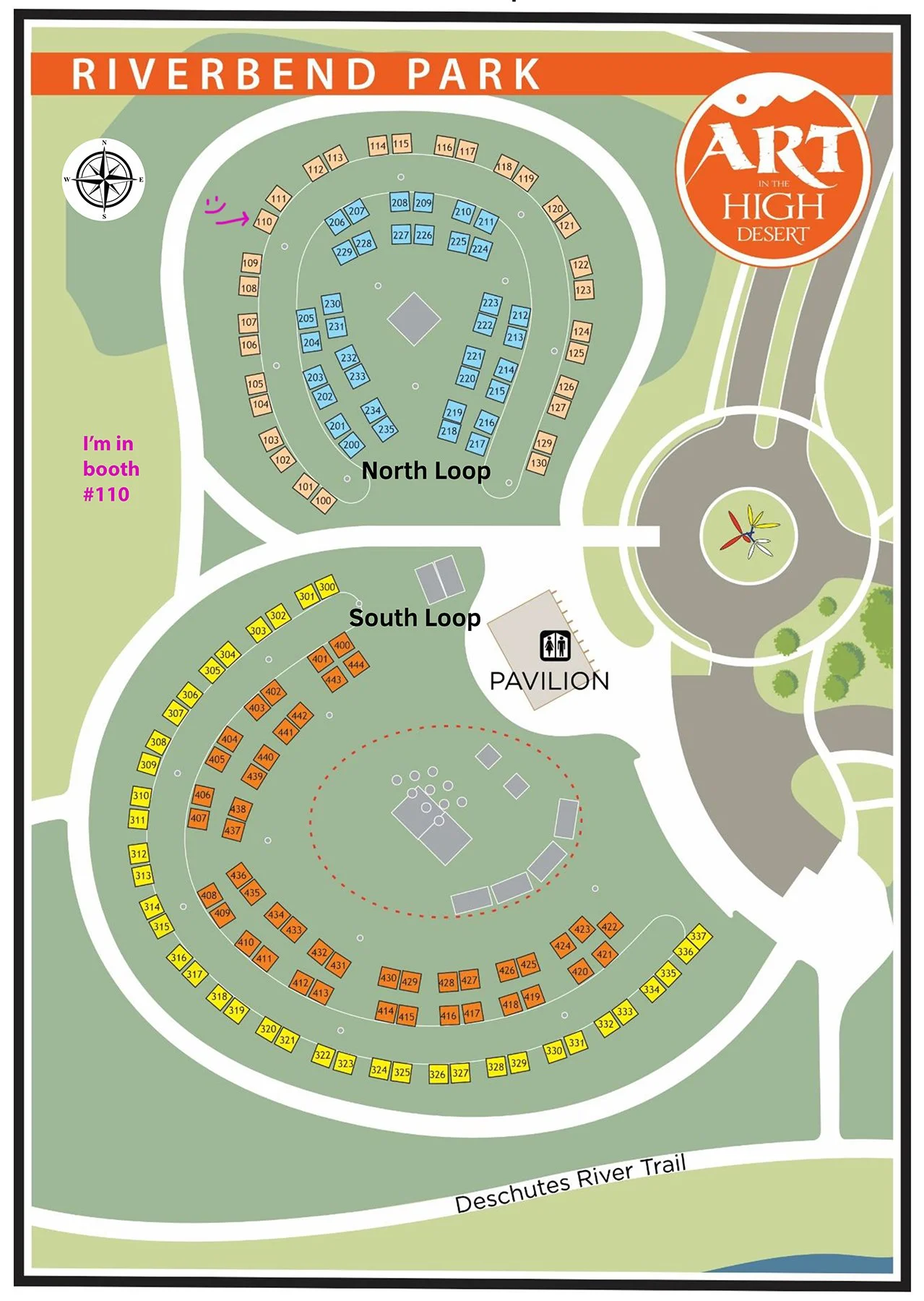 map of Art in the High Desert 2026 craft show
