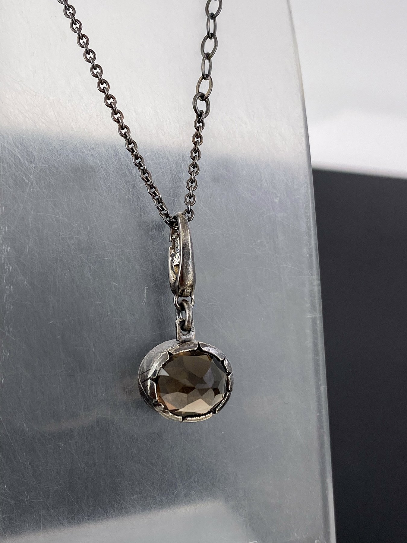 Smoky Topaz Pendant with a Clip Bail