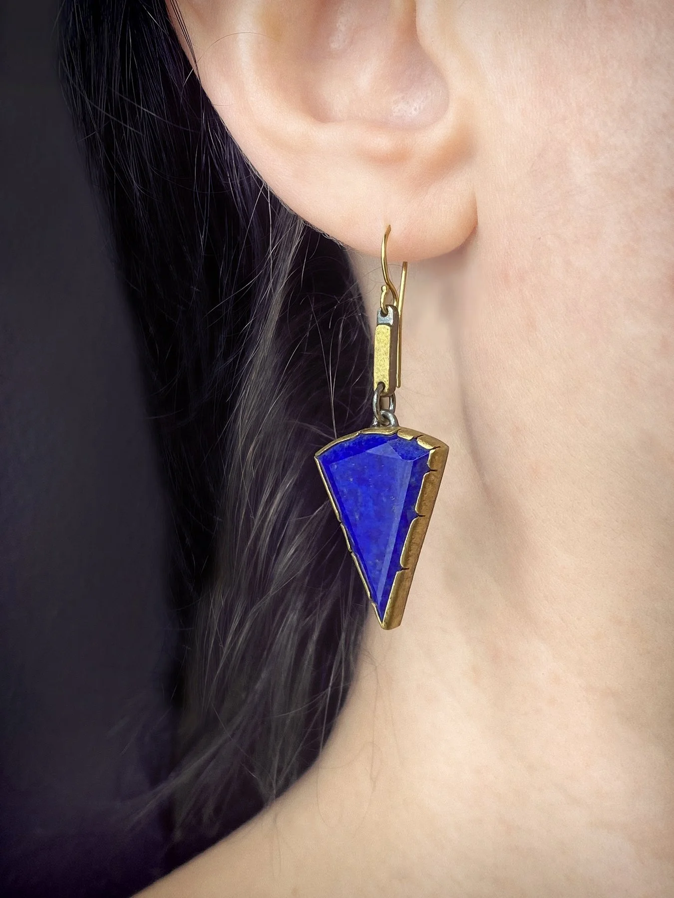 Triangle Lapis Earrings on.jpg
