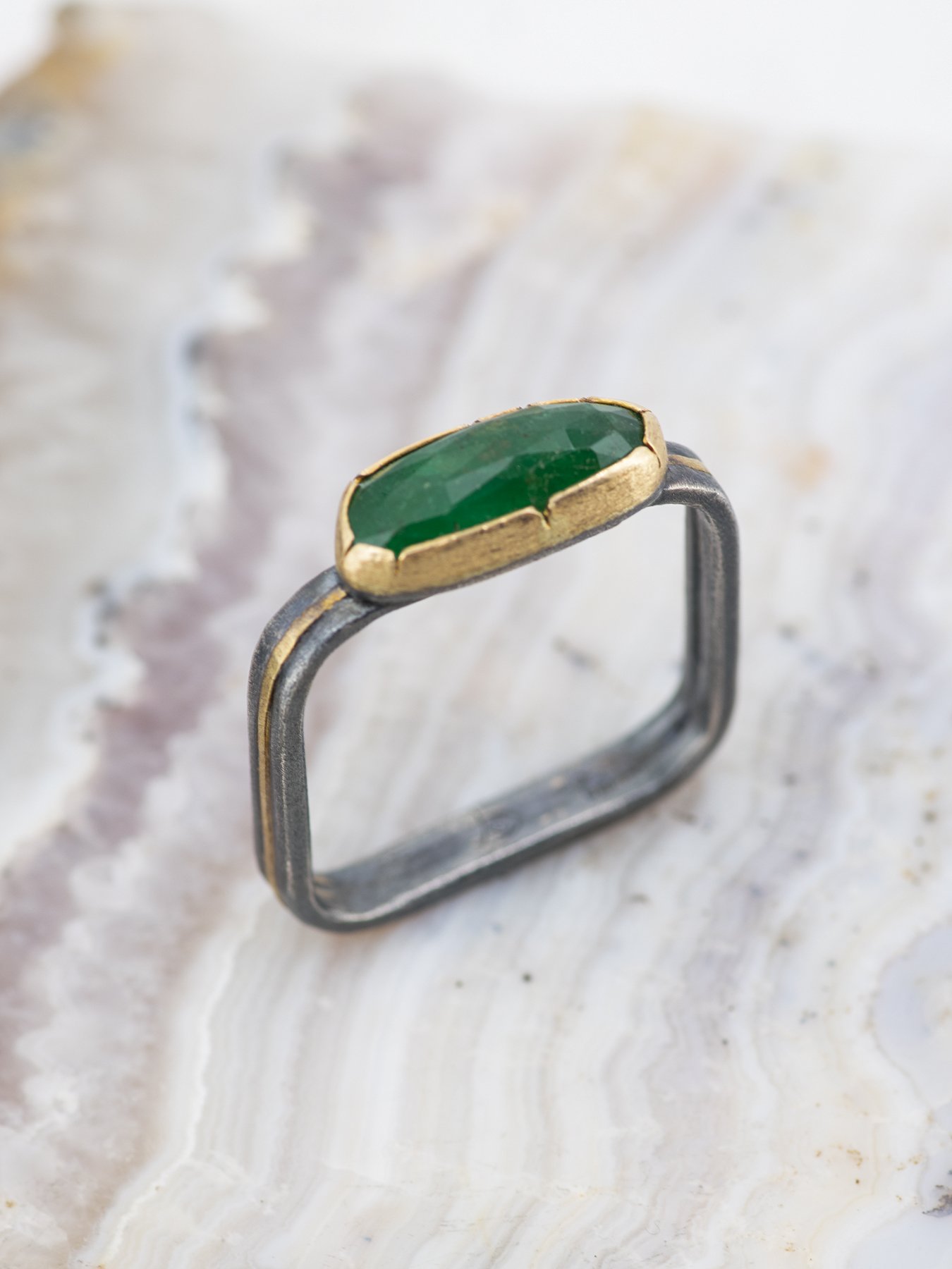 Long Oval Emerald Square Band with Gold through Band 3.jpg