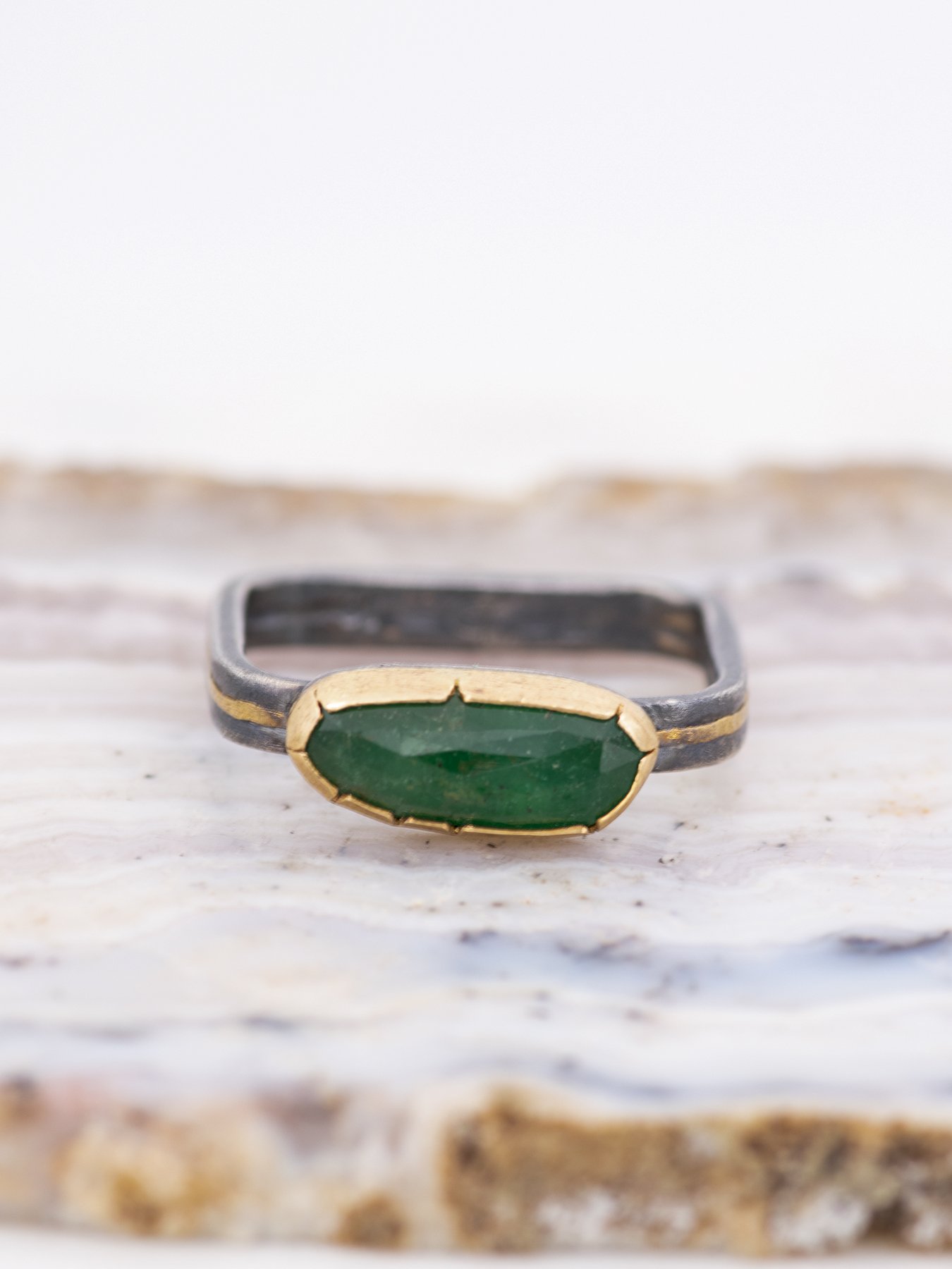 Long Oval Emerald Square Band with Gold through Band 4.jpg