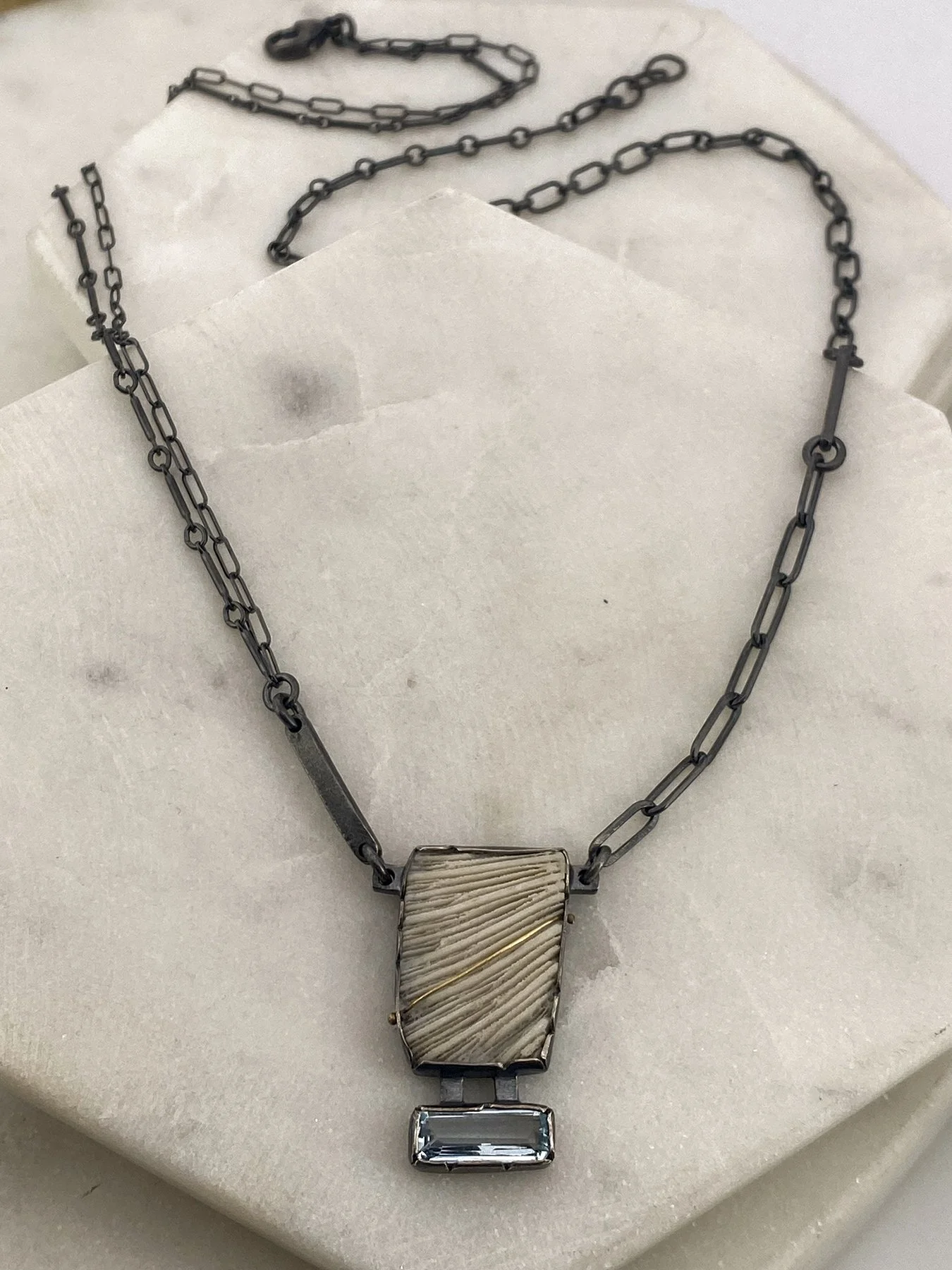 Rectangle Coral and Aqua Pendant with Gold Line 5.jpg