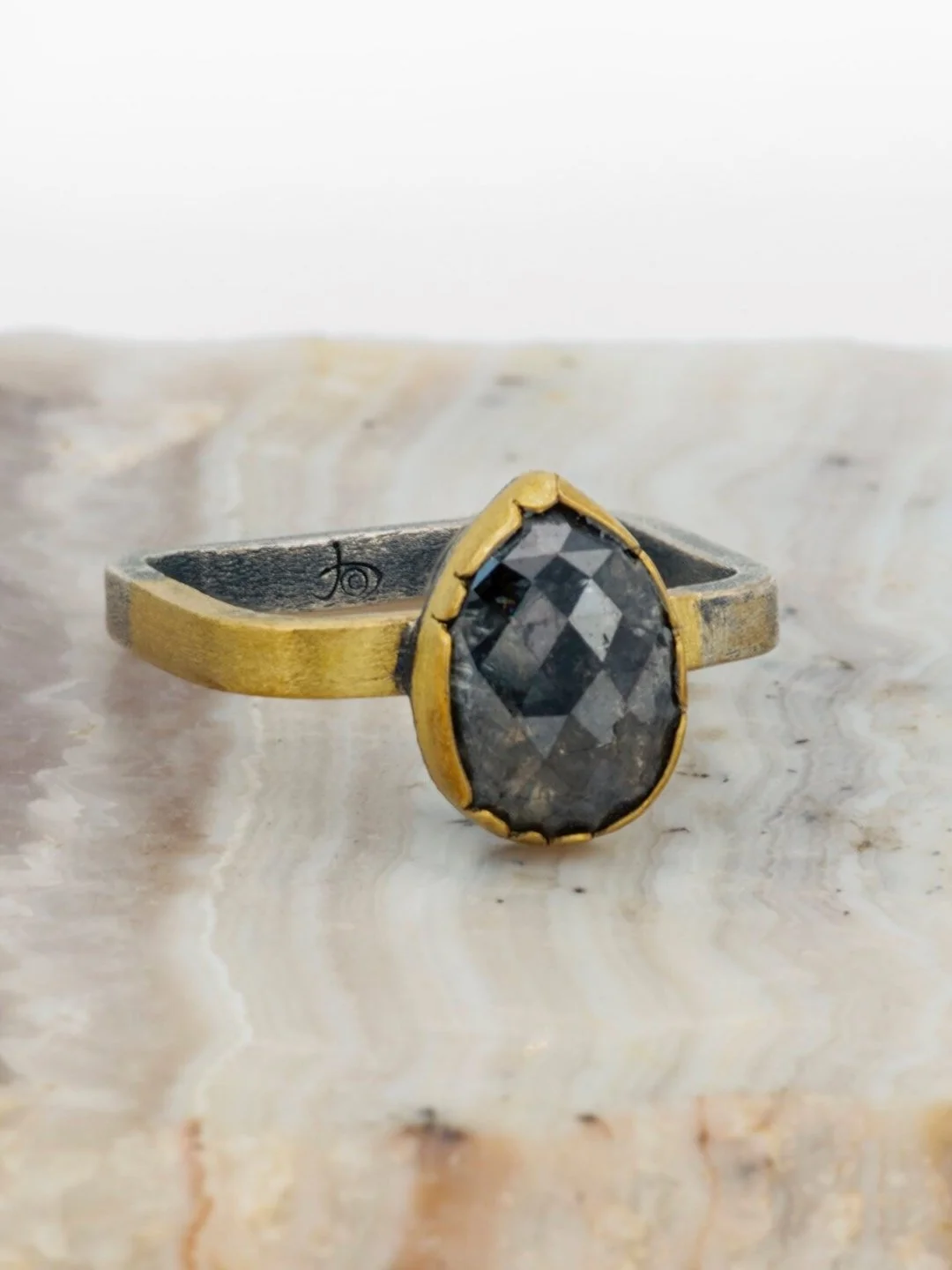Pear+Black+Rose+Cut+Diamond+on+mixed+square+band+6.jpg
