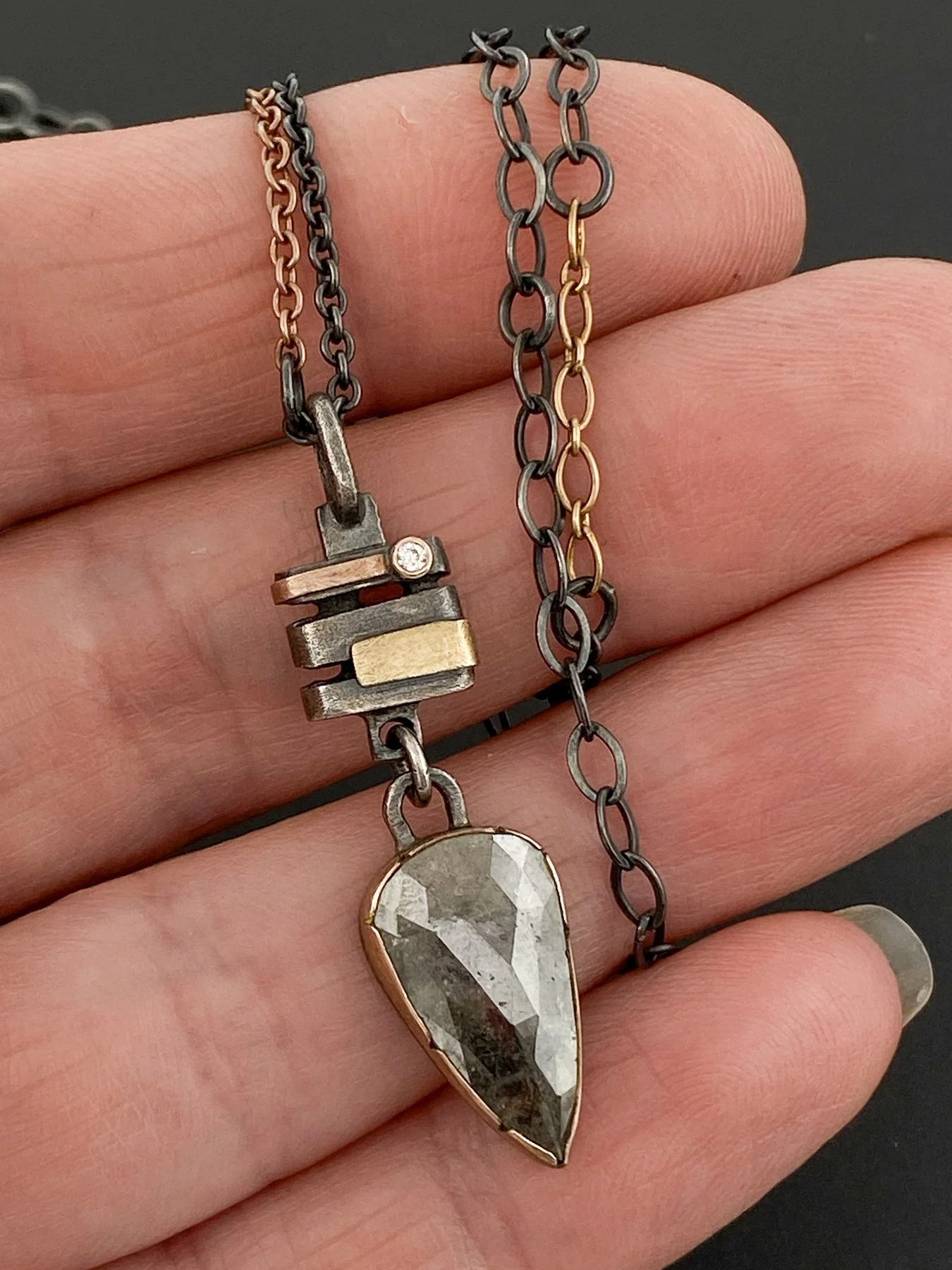 Salt and Pepper Diamond Stacked Bail Pendant 2.jpg
