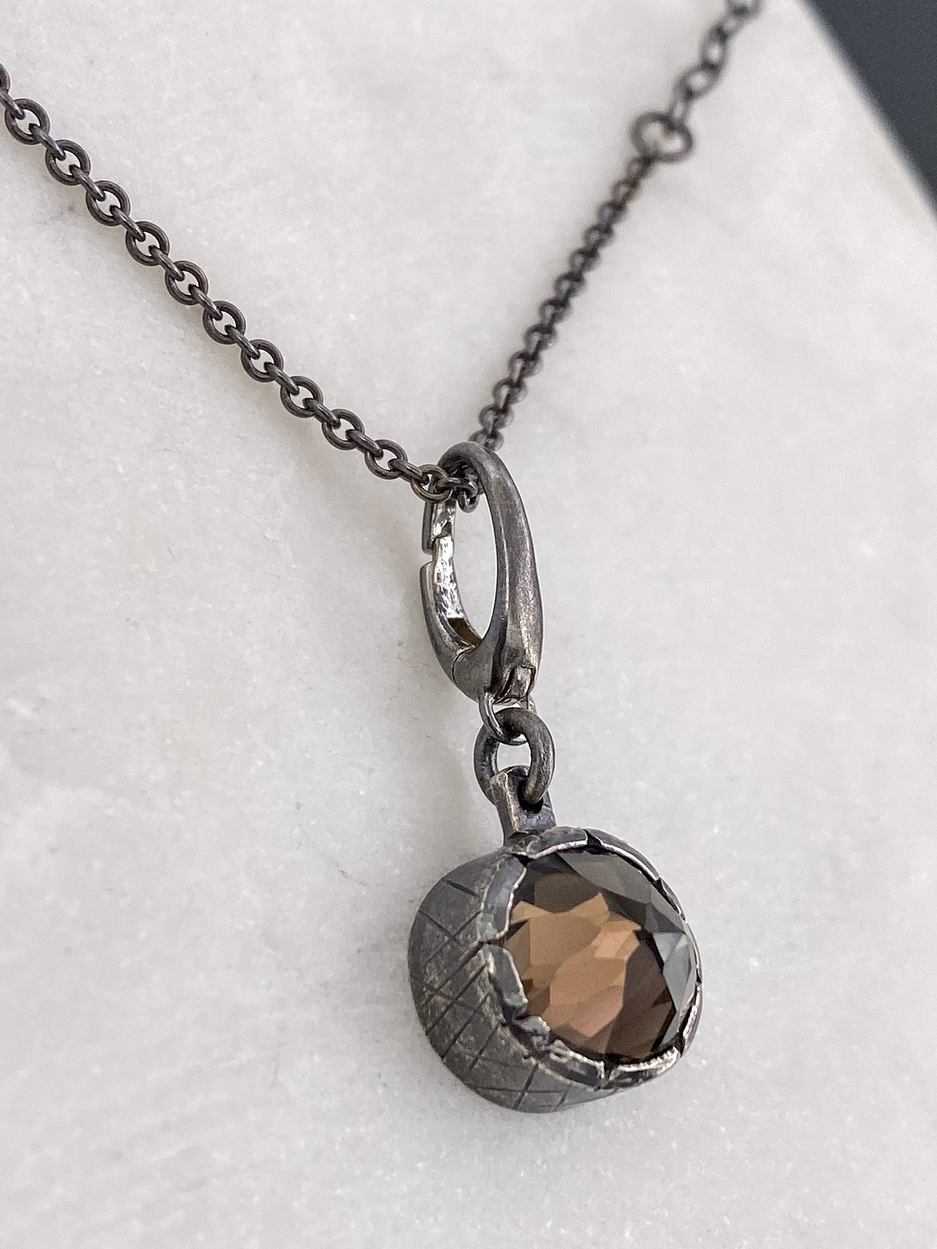 Smoky Topaz Pendant with a Clip Bail 4.jpg