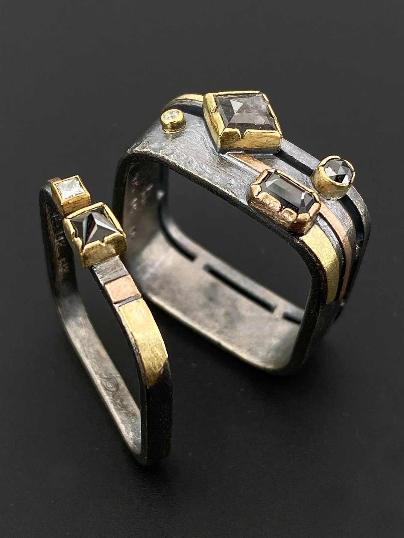 Geometric Diamonds on Square Band Ring Stack Combo apart 1.jpg