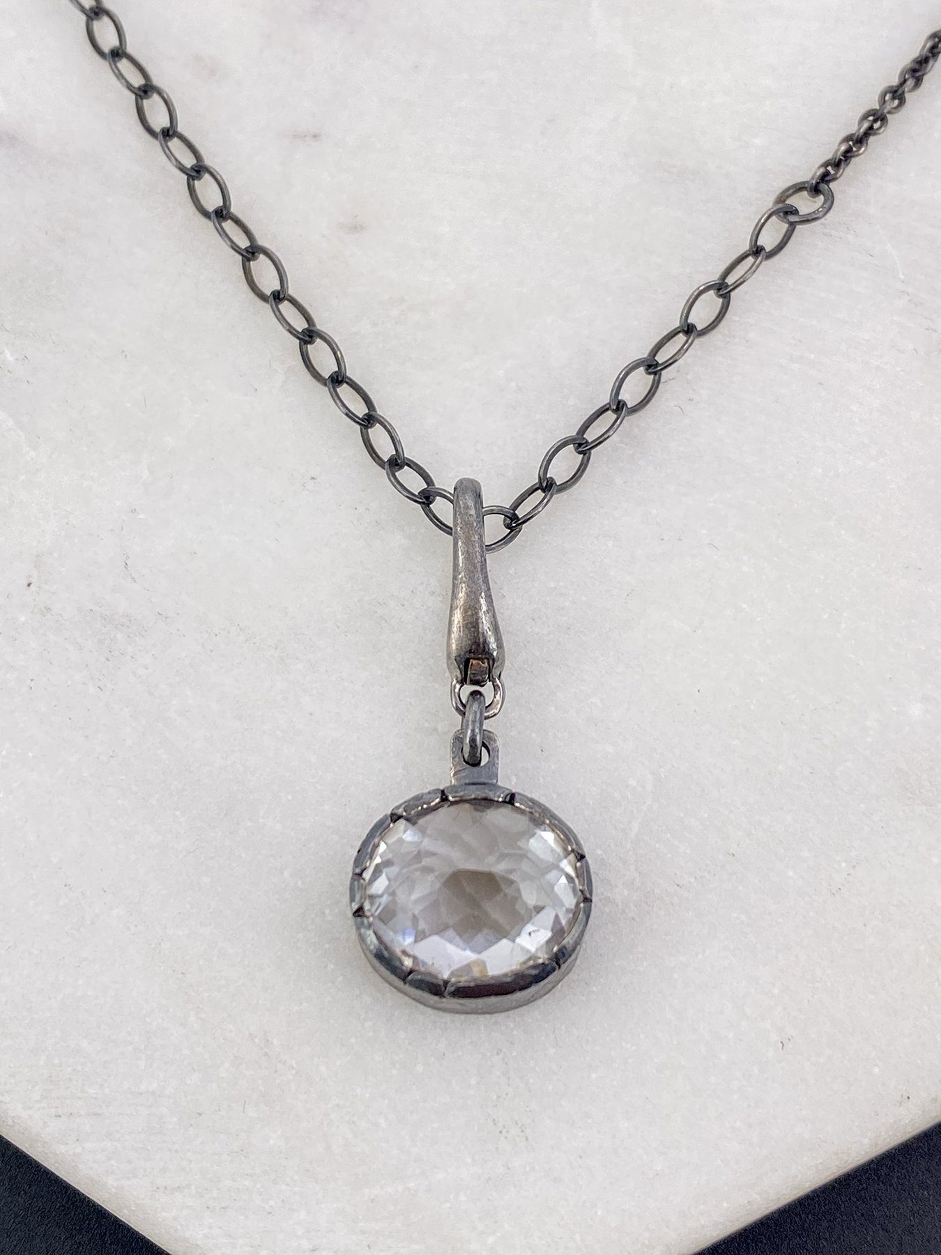 White Topaz Pendant with a Clip Bail 3.jpg