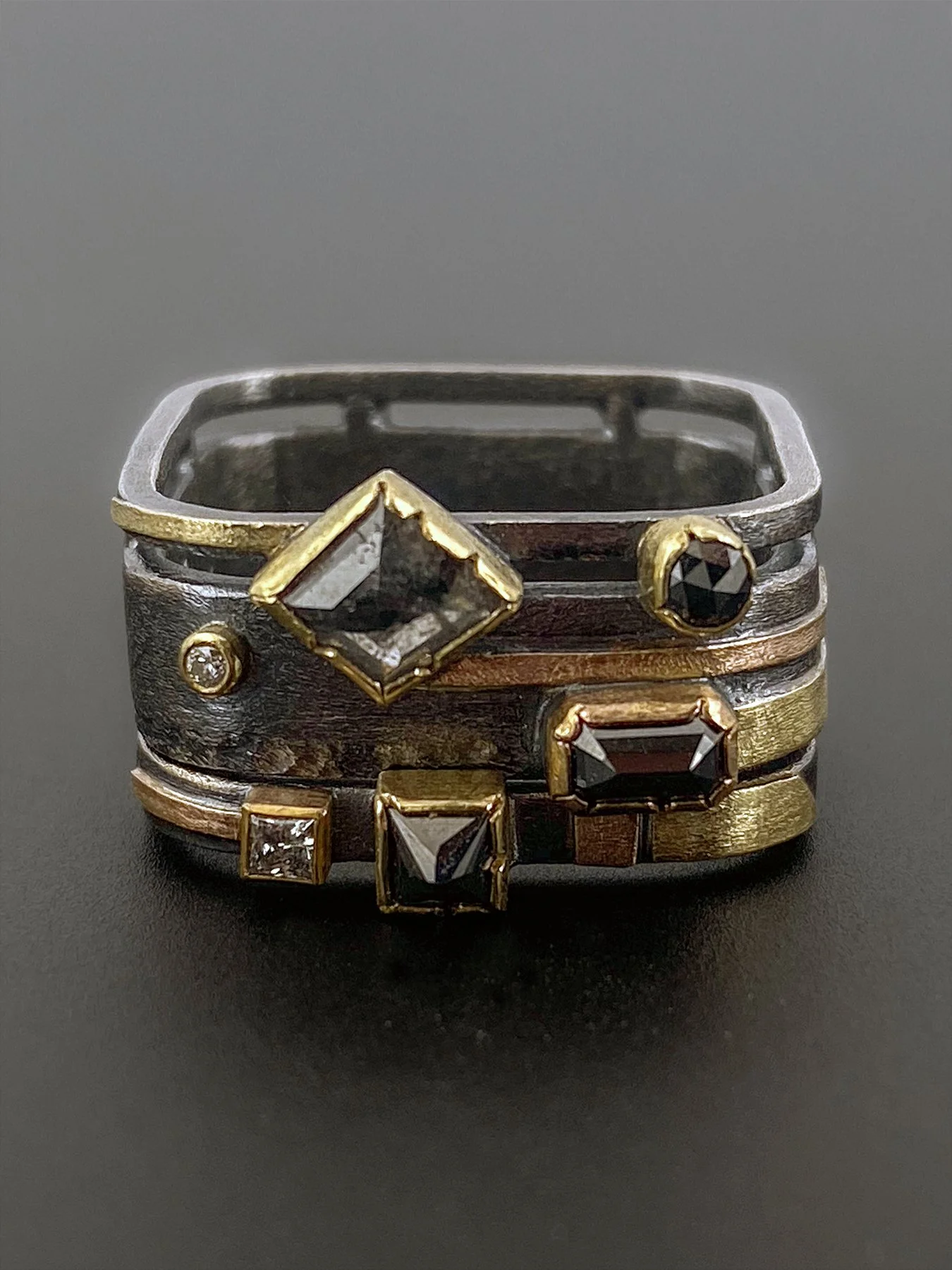 Geometric Diamonds on Square Band Ring Stack Combo 2.jpg