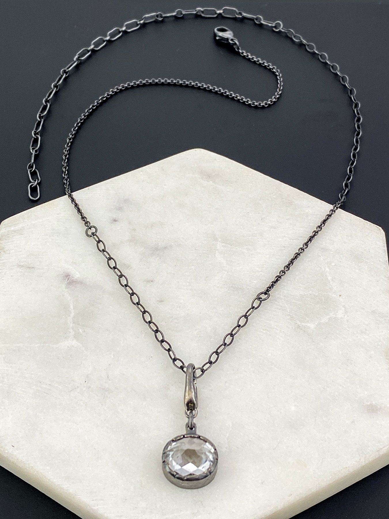 White Topaz Pendant with a Clip Bail 2.jpg