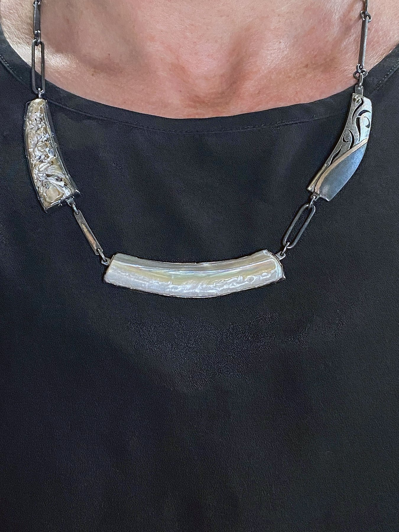 Double Abalone and Pierced Necklace with Diamond Accent on.jpg