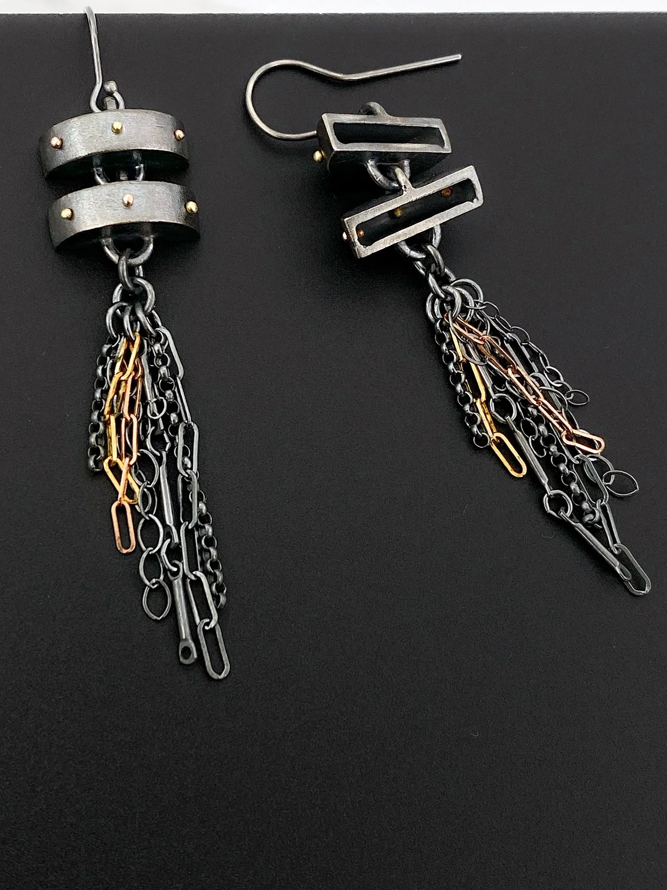 Double Unit Linked Earrings with Chain Fringe 2.jpg