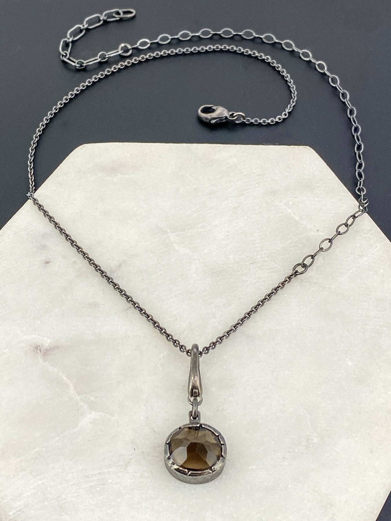 Smoky Topaz Pendant with a Clip Bail 2.jpg