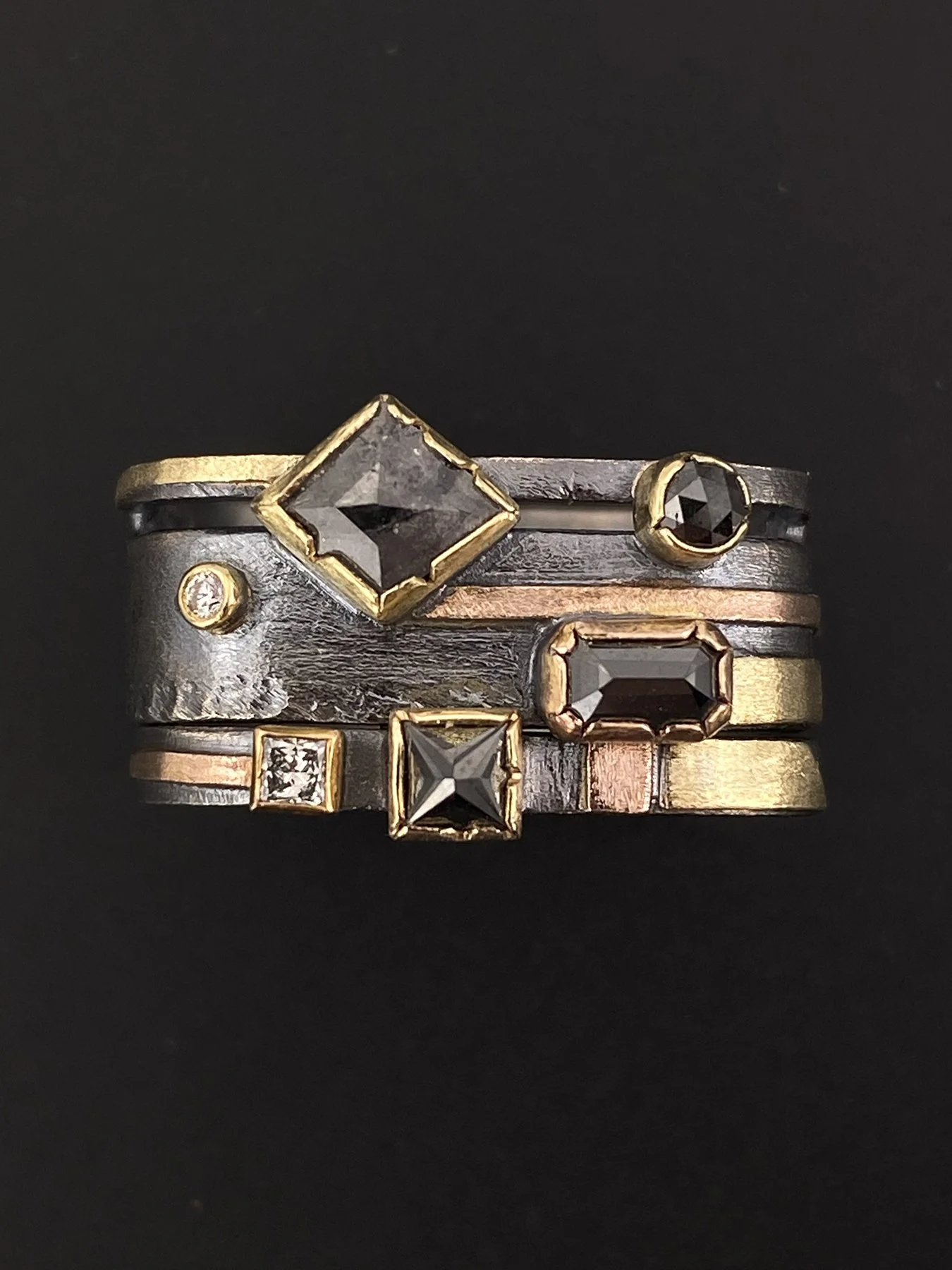 Geometric Diamonds on Square Band Ring Stack Combo 3.jpg
