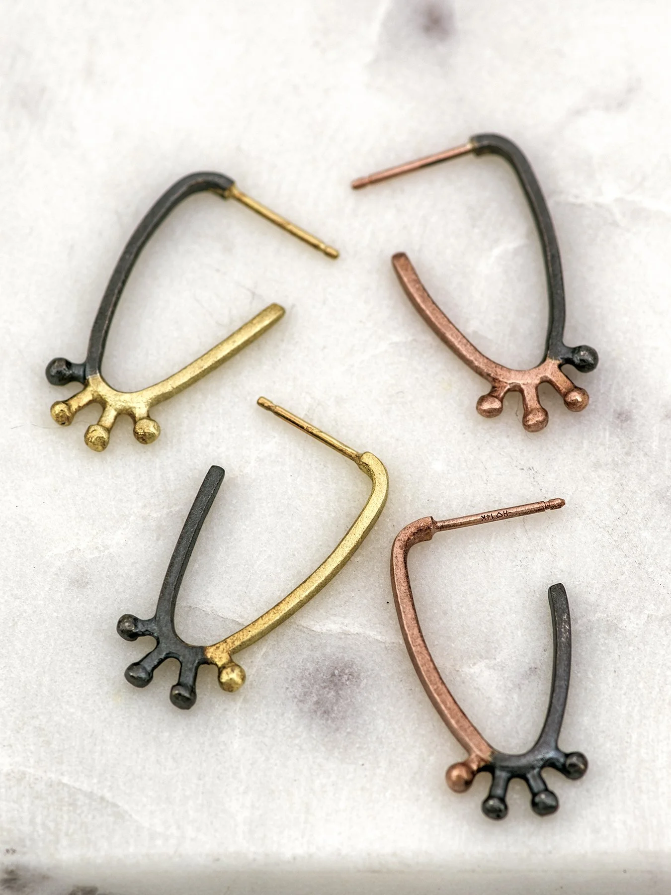 Hoop Mixed Metal Nub Post Earrings group.jpg