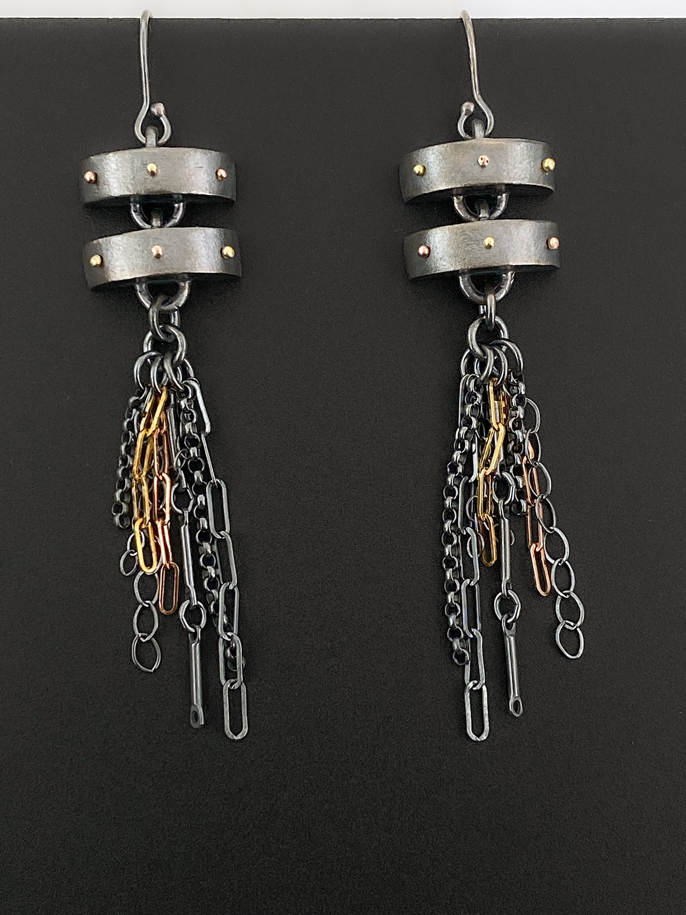Double Unit Linked Earrings with Chain Fringe 1.jpg