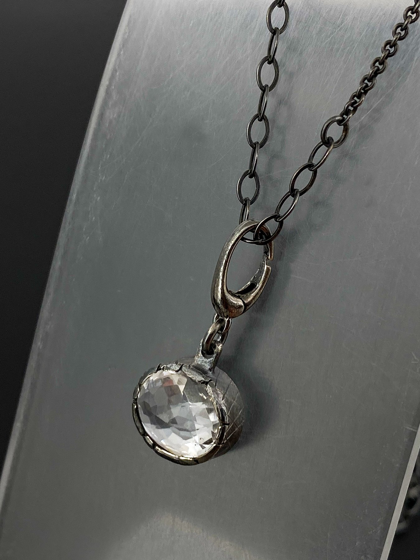 White Topaz Pendant with a Clip Bail 1.jpg