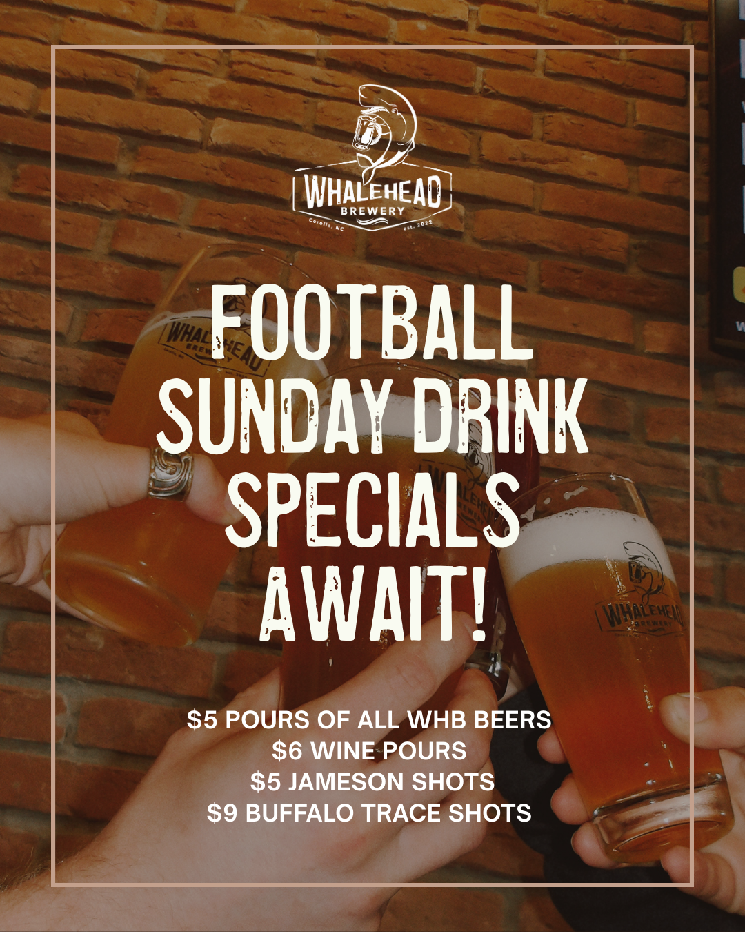Football sunday at whalehead brewery!