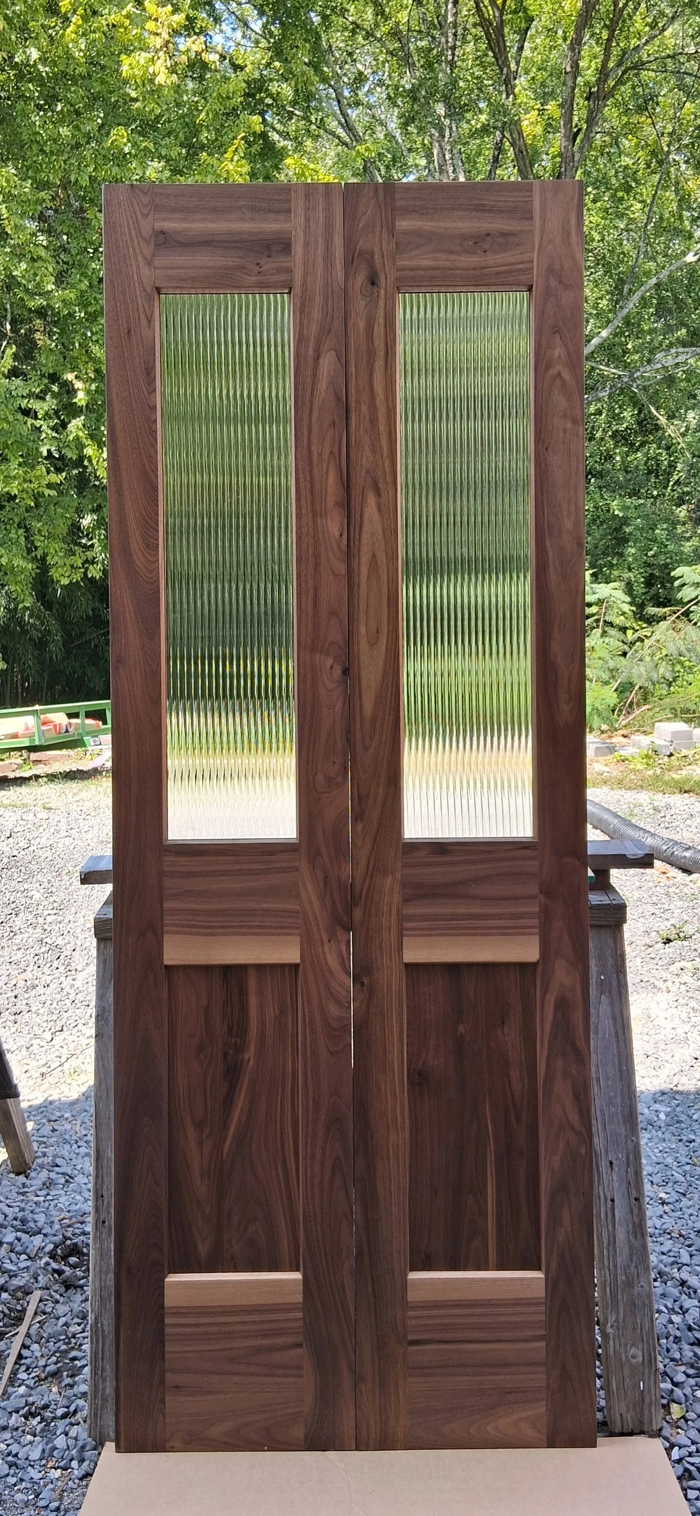 Walnut Interior French Doors β Custom Solid Wood Door for Home, Office, or Pantry