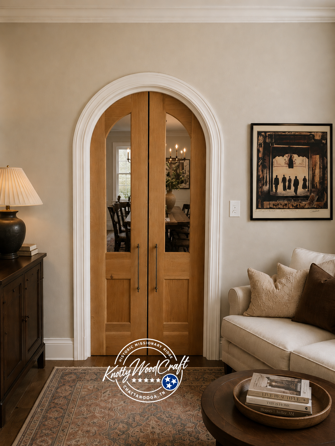 Custom White Oak Arched Glass  "The BrandyWine"