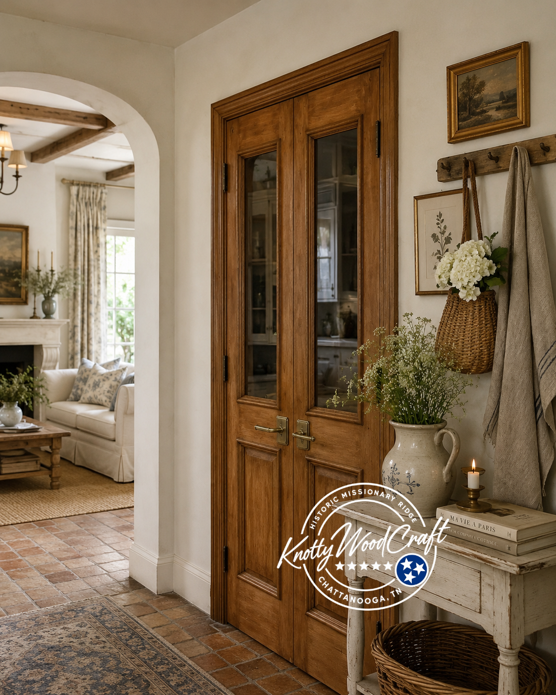 Maple French Doors with applied Molding 