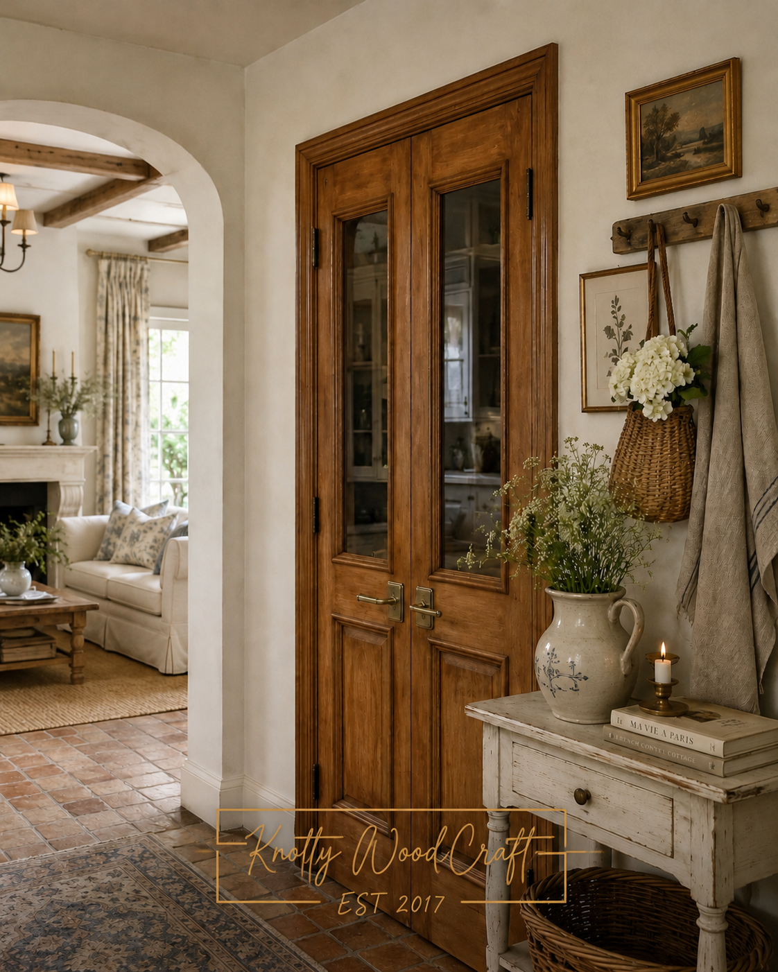 Maple French Doors with applied Molding "The Bordeaux"