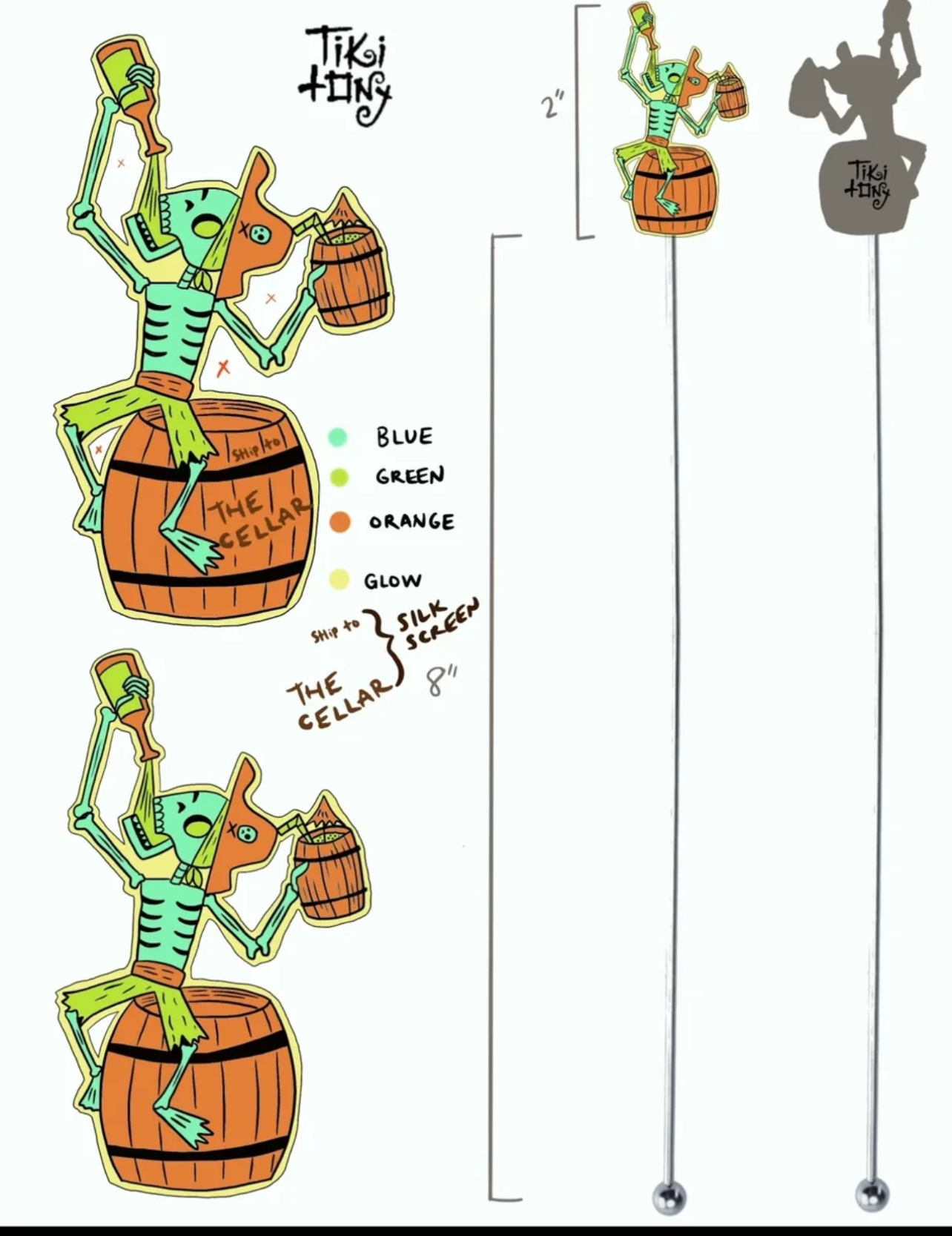 Tiki Tony Skeleton Pirate Swizzle