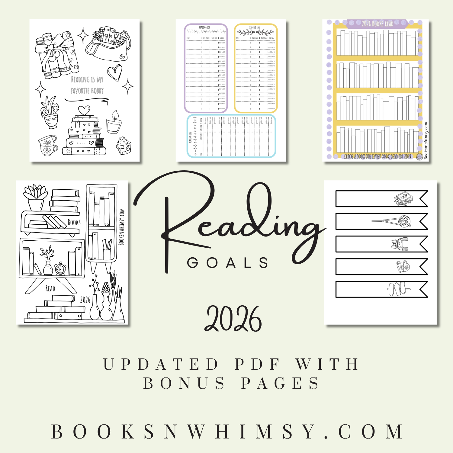 Free Bookmark & Reading Log PDF