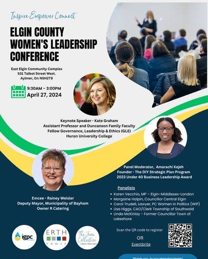 Guess who will be the panel moderator for the upcoming Elgin County Women's Leadership Conference on Sat, 27 April? 

Yup, it's me! 

When I attended the last conference organized by the in London in Sep 2023, I was blown away by the amazing atmosphe