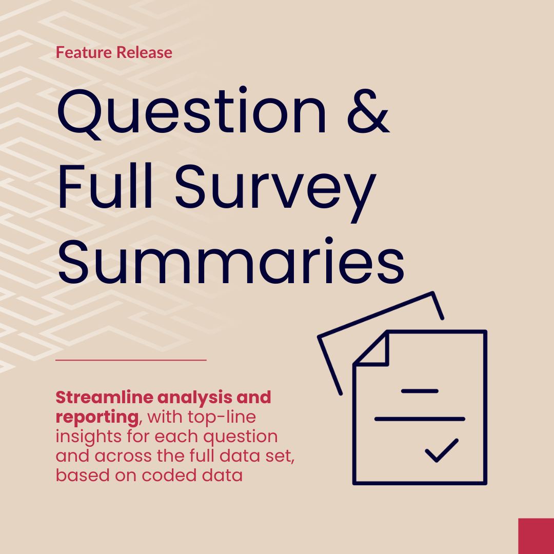 Feature Releases: Question and Survey Summaries