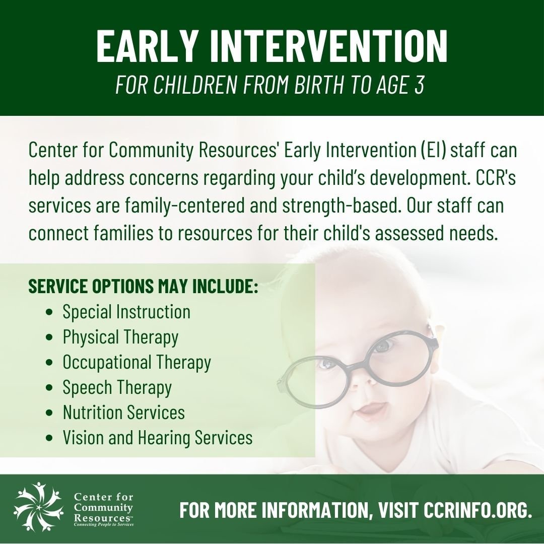 CCR's Early Intervention services can help put your children on the right steps to achieve their developmental milestones and improve their quality of life.

For more information, contact CCR.

Early Intervention Services are available in Butler and 