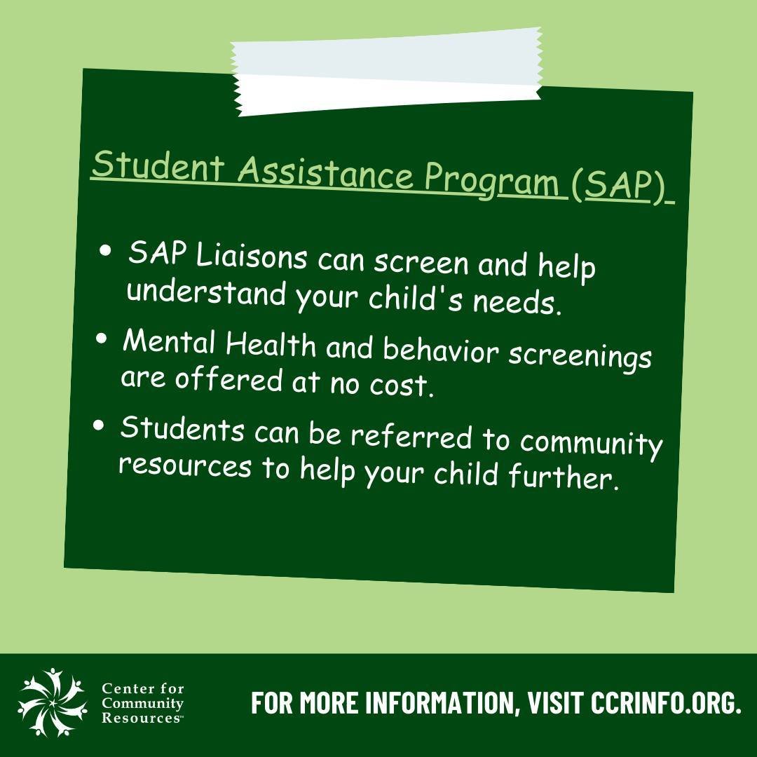 CCR&rsquo;s Student Assistance Program (SAP) is available to students in Butler, Clarion, and Washington Counties. The program helps identify issues students may be facing and offers free mental health screenings and referrals to support and services