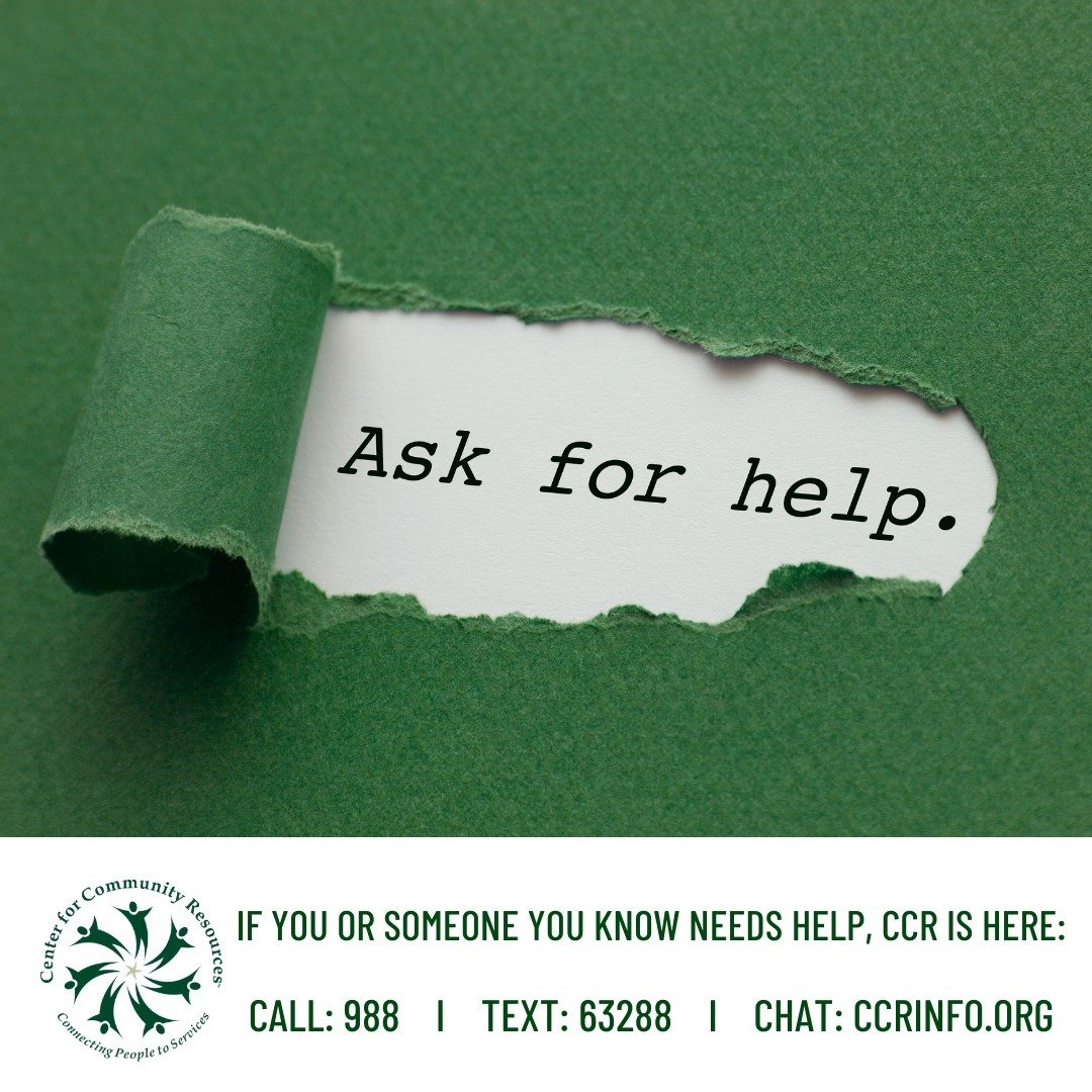 There is no shame in asking for help with your mental health.

If you or someone you know needs help,
Call: 988
Text: 63288
Chat: ccrinfo.org

#ConnectingPeopleToServices #Nonprofit #Crisis #MentalHealthMonth #988