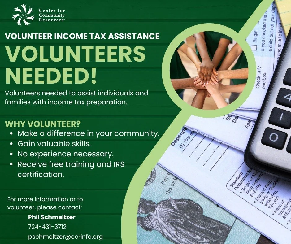 CCR Butler&rsquo;s Volunteer Income Tax Assistance (VITA) team is seeking volunteers for the upcoming tax season. CCR&rsquo;s VITA program is a free income tax preparation program available to qualifying individuals and families within Butler County.