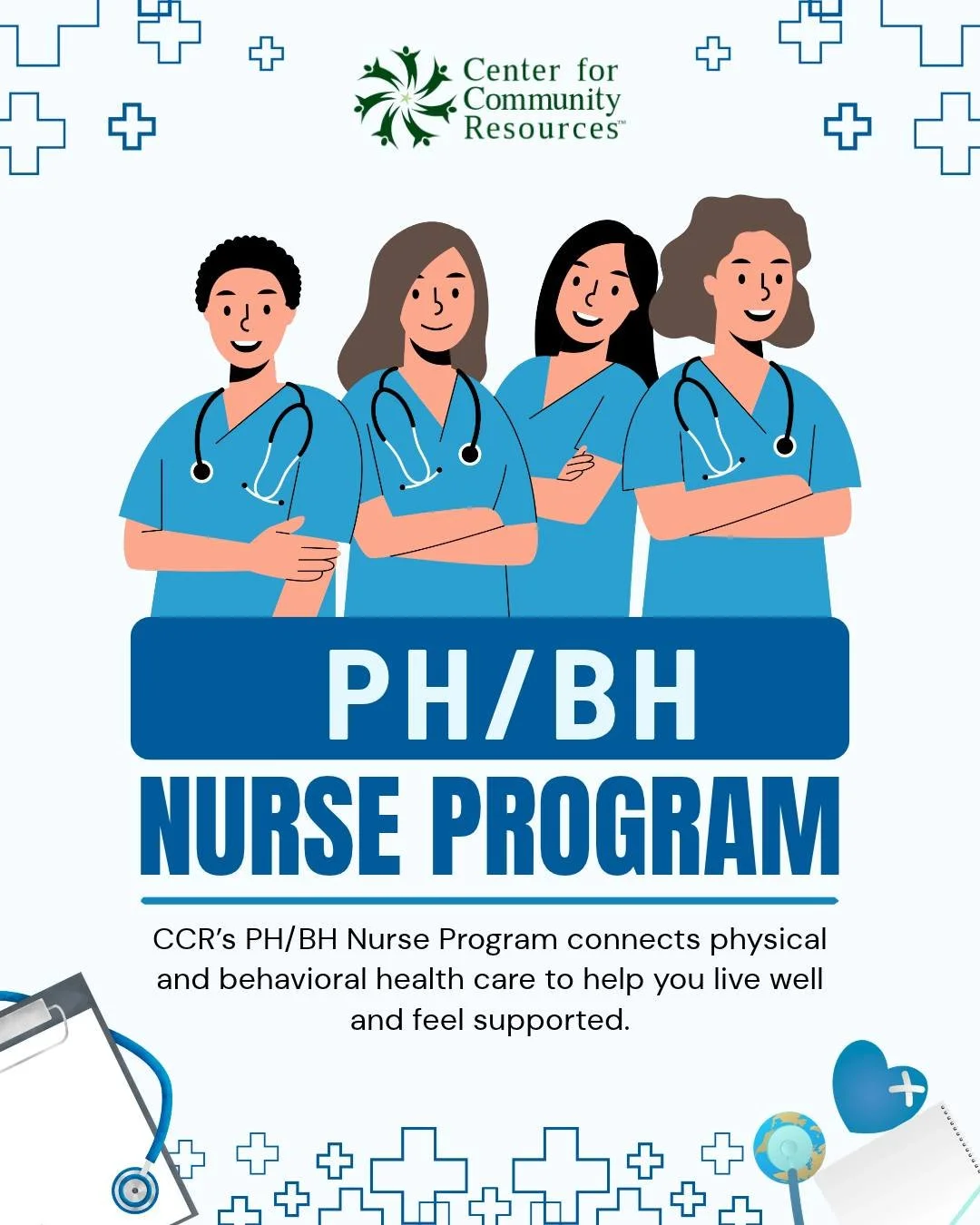 At CCR, we believe everyone deserves care that puts their needs first. 💙 

Our PH/BH Nurse Program helps connect individuals to physical and behavioral health services, coordinate care, and provide education and support along the way. Together, we&r