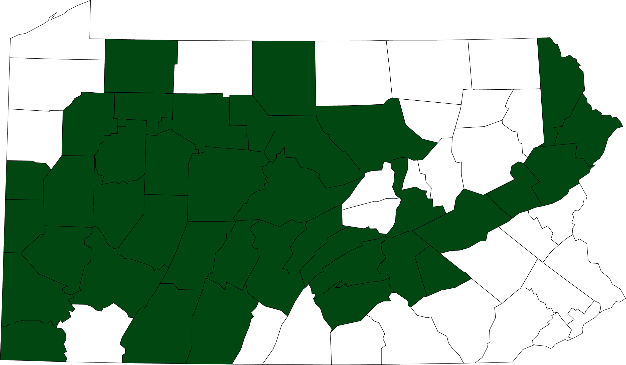 Counties in Pennsylvania where CCR offers services highlighted in dark green