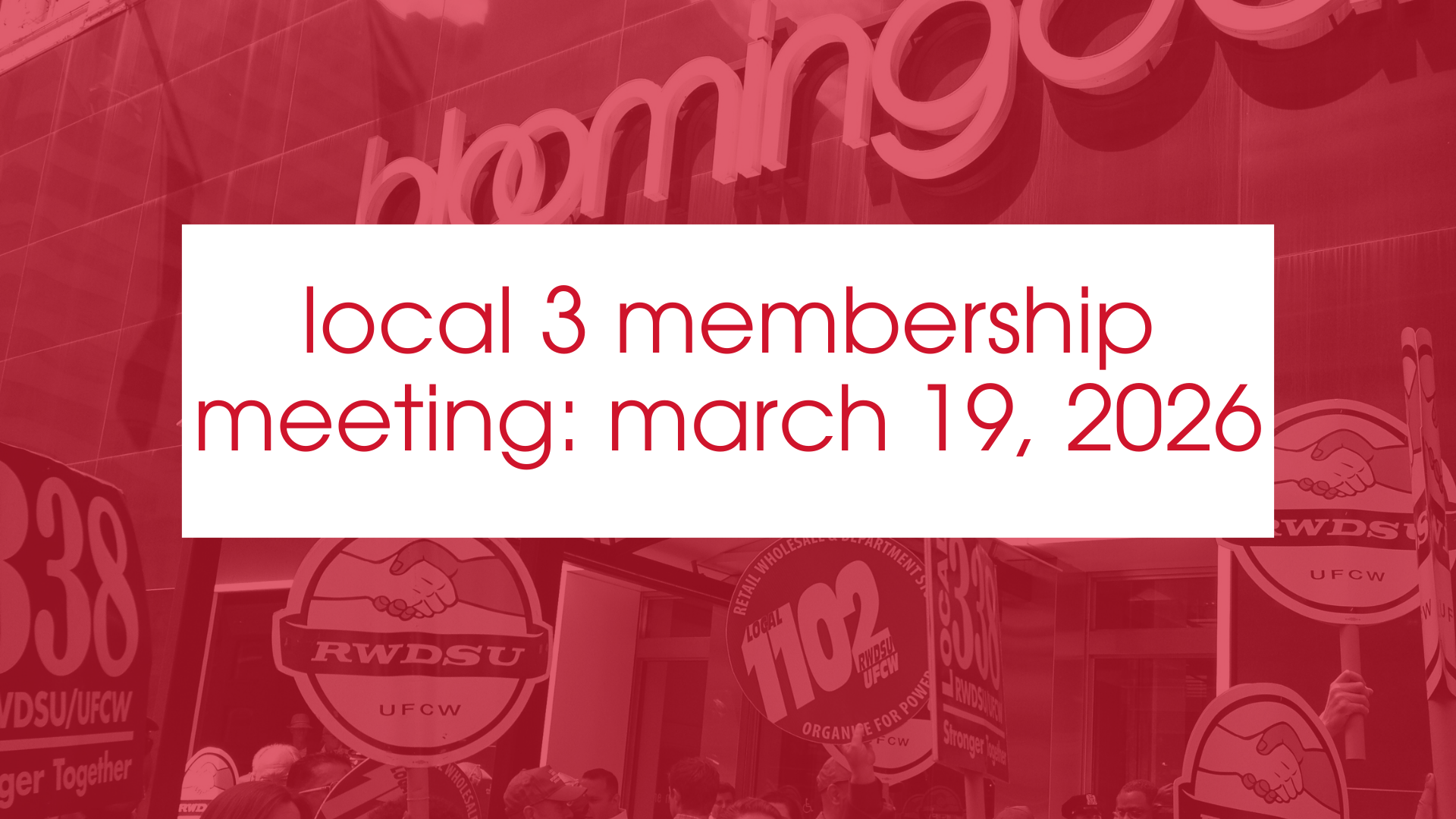 Local 3 Membership Meetings: March 19, 2026