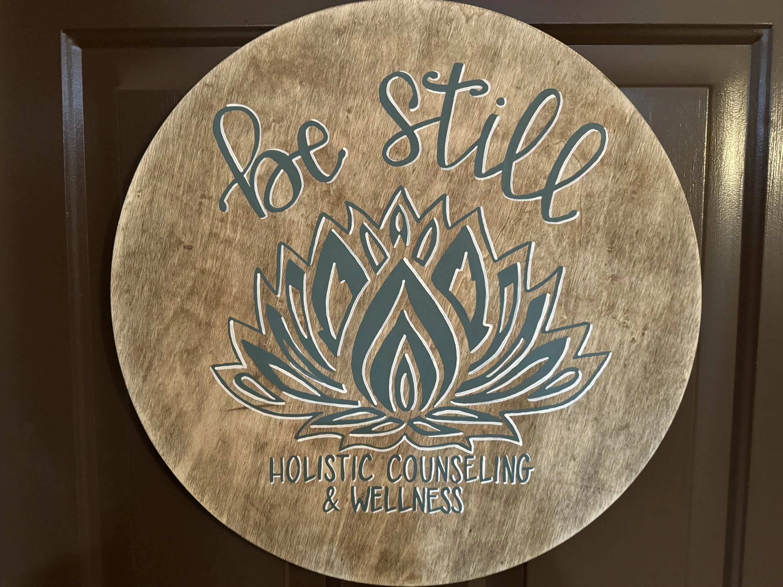 Be Still's office door sign