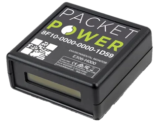 A black sensor array pack labeled 'PACKET POWER' for thermal and leak sensors.