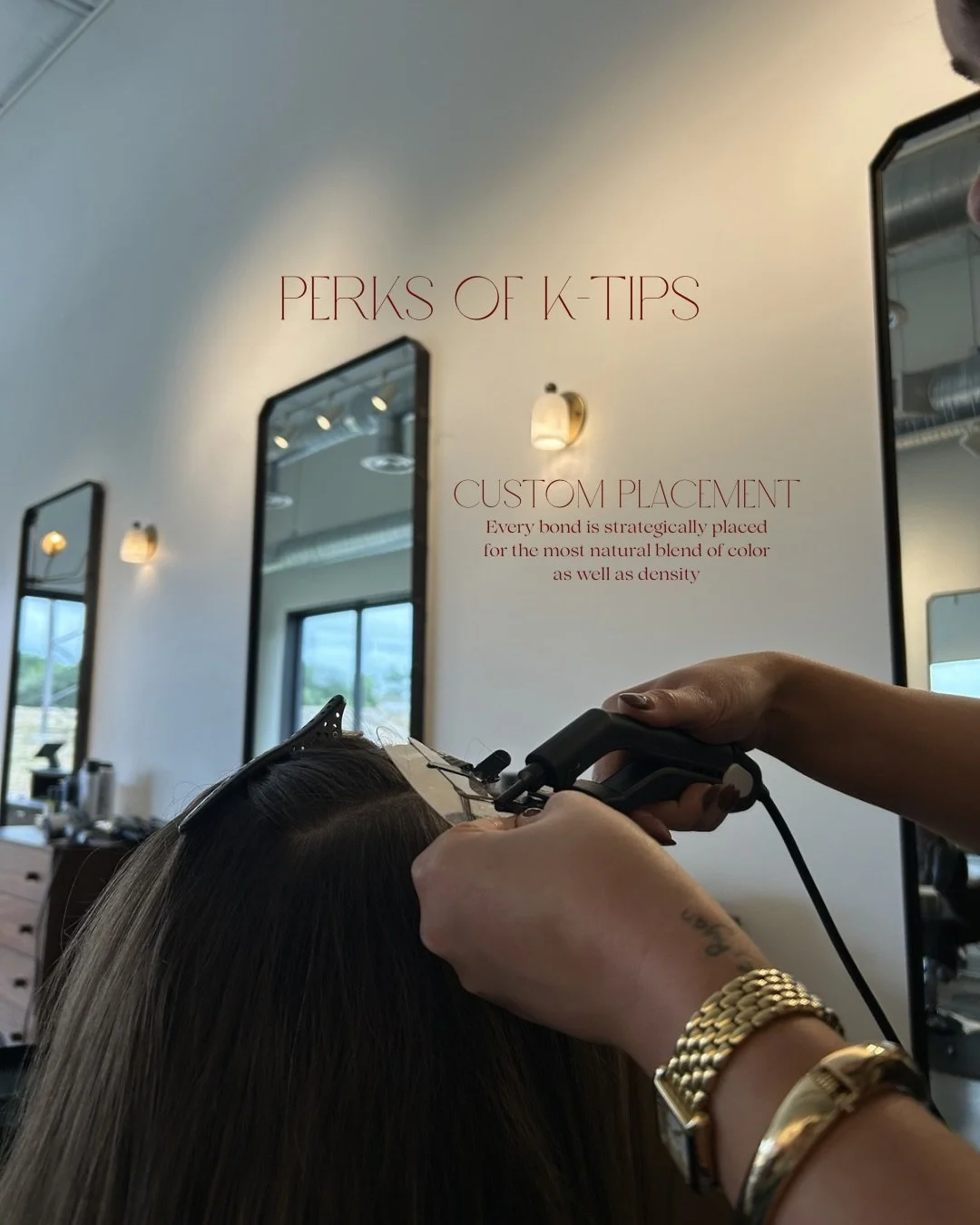 Not all extension transformations require more rows.

The best results come from the most customized approach.

For this guest, K-tip extensions allowed me to strategically add fullness and length exactly where she needed it while maintaining a seaml