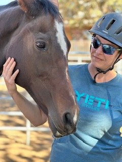 Adoption prospect, Paige, with volunteer