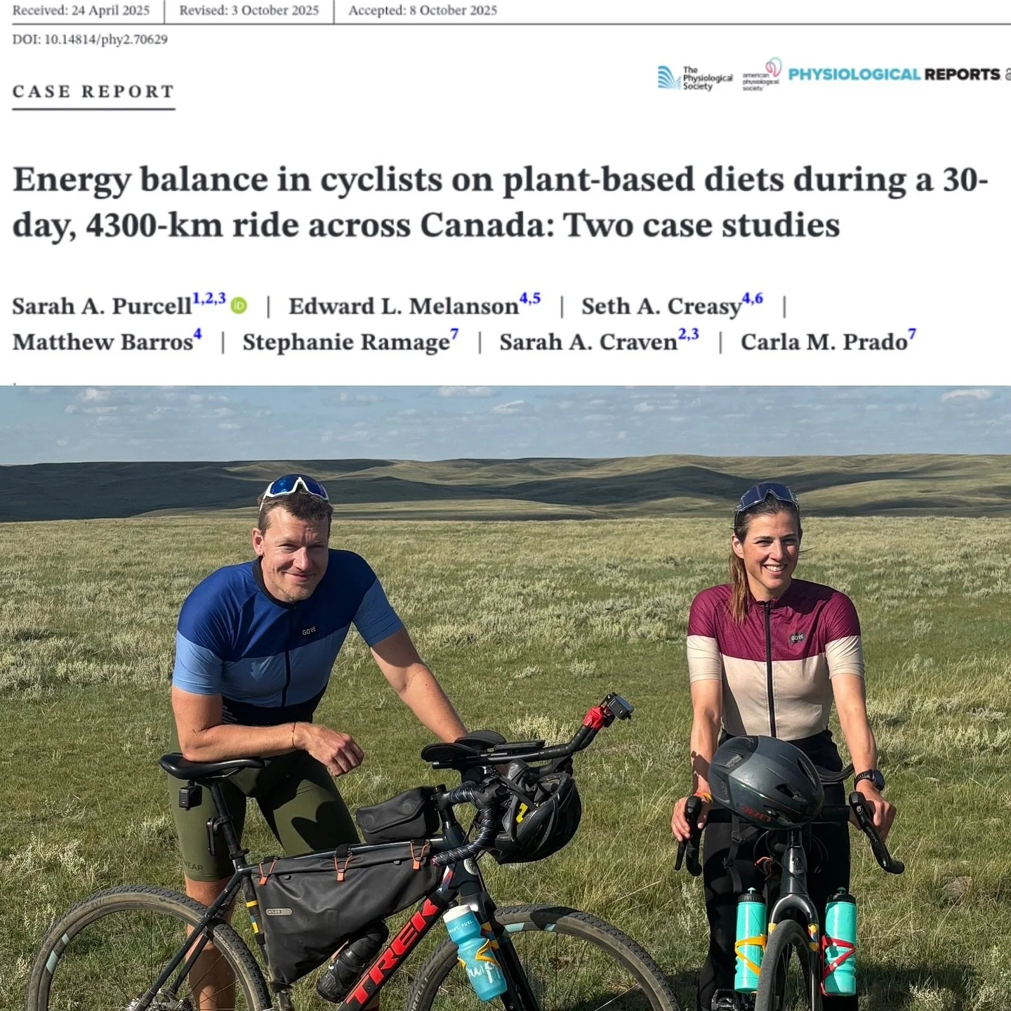 We are thrilled to have this study from our cross-Canada ride published by @healthnut_sarah and @drcarlaprado team! 

This study suggests that a plant-based diet may be feasible to prevent substantial body composition changes despite high, sustained 