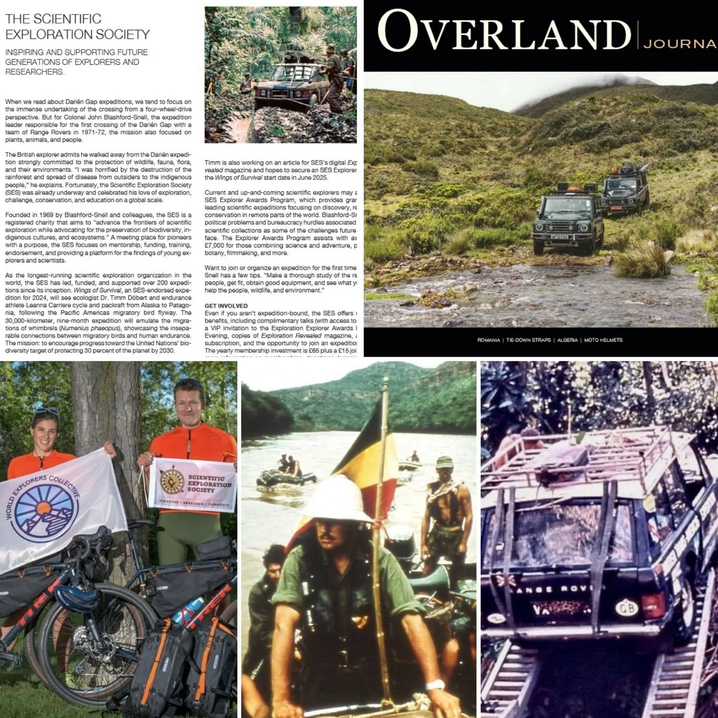Honoured to have Wings of Survival featured in Overland Journal alongside incredible brands and explorers like Ineos Grenadier &mdash; and to be mentioned in the same article as Colonel John Blashford-Snell, whose legendary 1971&ndash;72 Dari&eacute;
