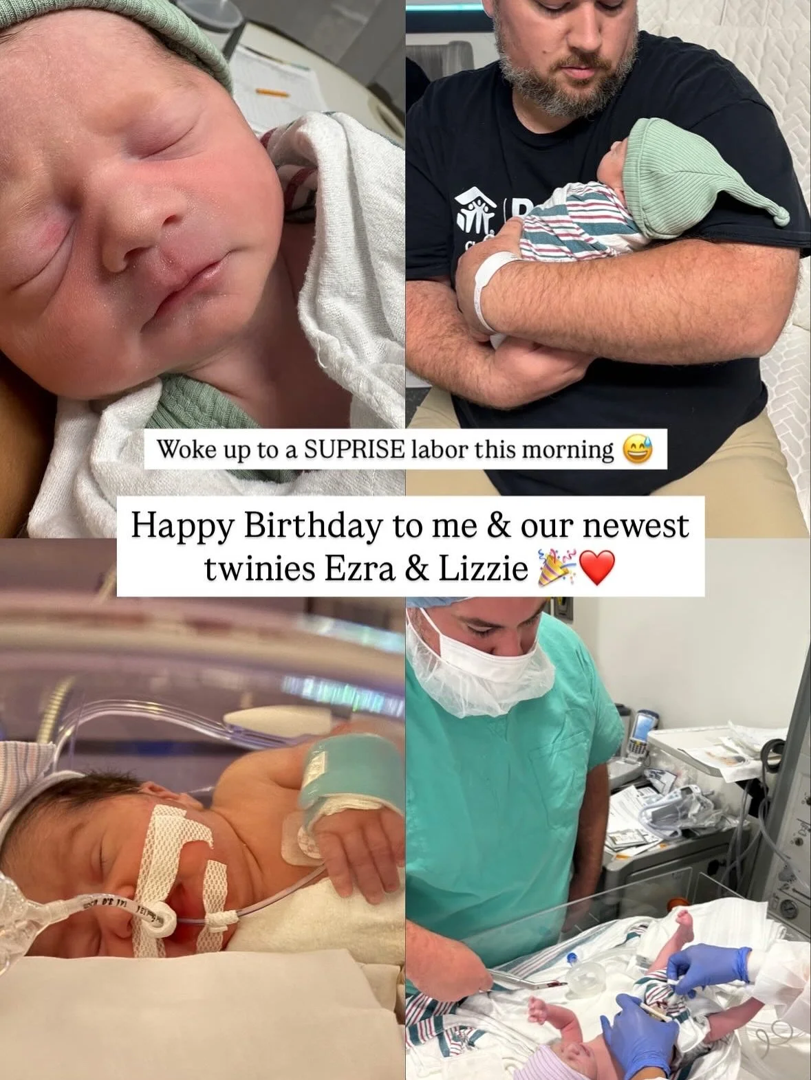 Had to give this a permanent spot on the feed 💕

Our twins are here! We are believing for God to do something beautiful in the next few days as we navigate NICU and recovery!

Thank you to everyone who has reached out and been praying for our sweet 
