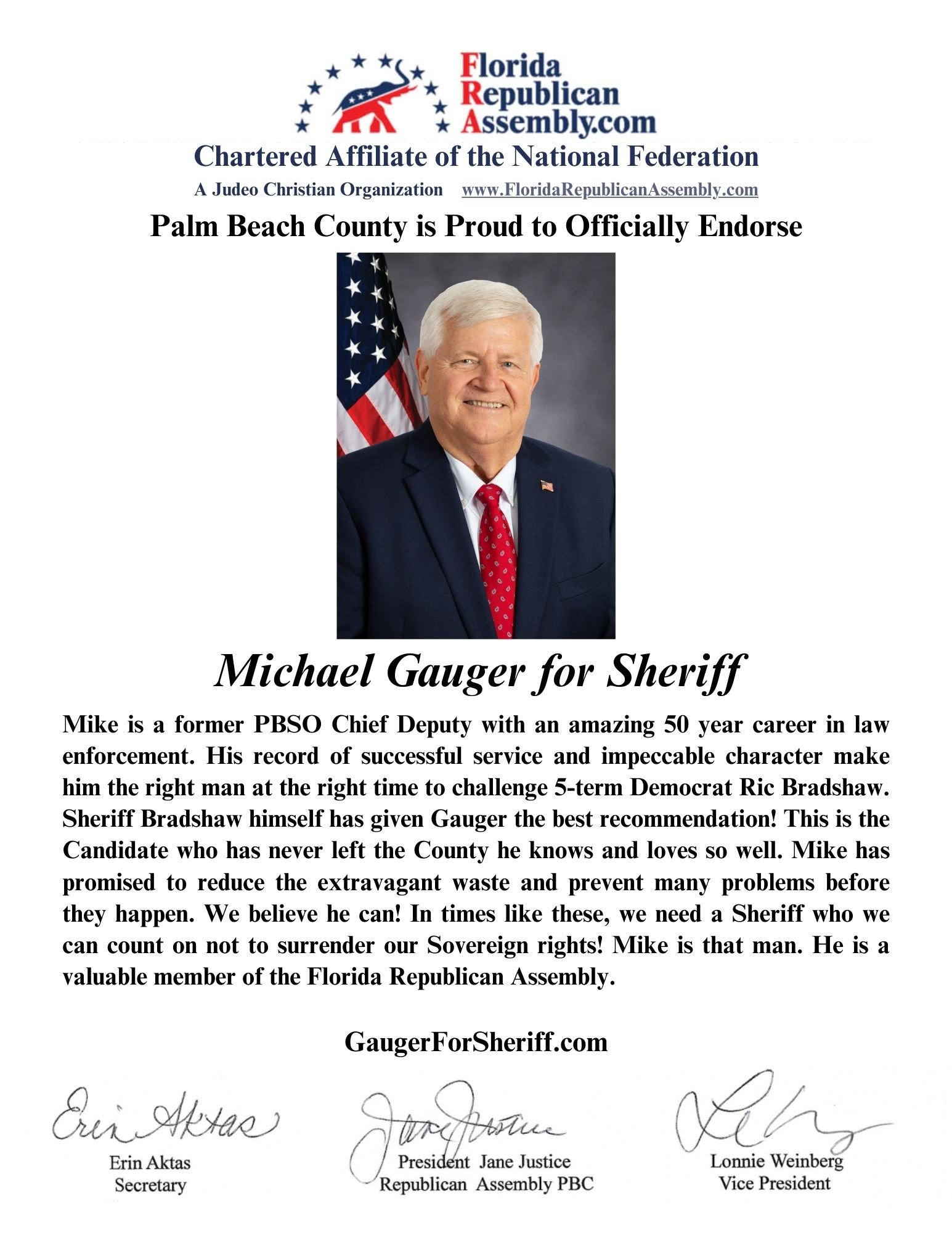 Awards & Recognition — Campaign for Michael Gauger for Sheriff